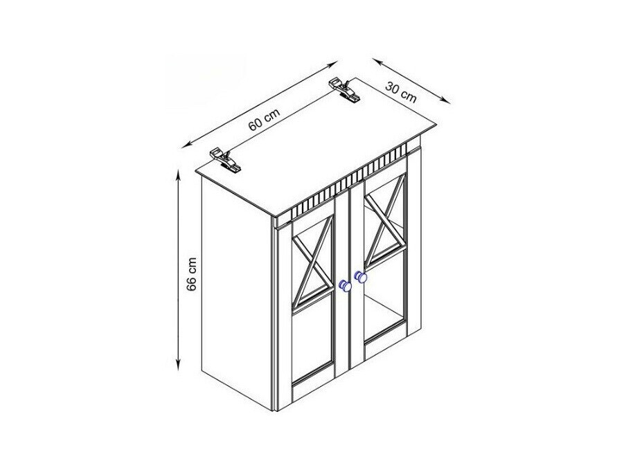 Zidni ormarić Deletri 102 (Bijela + Havana Hrast)