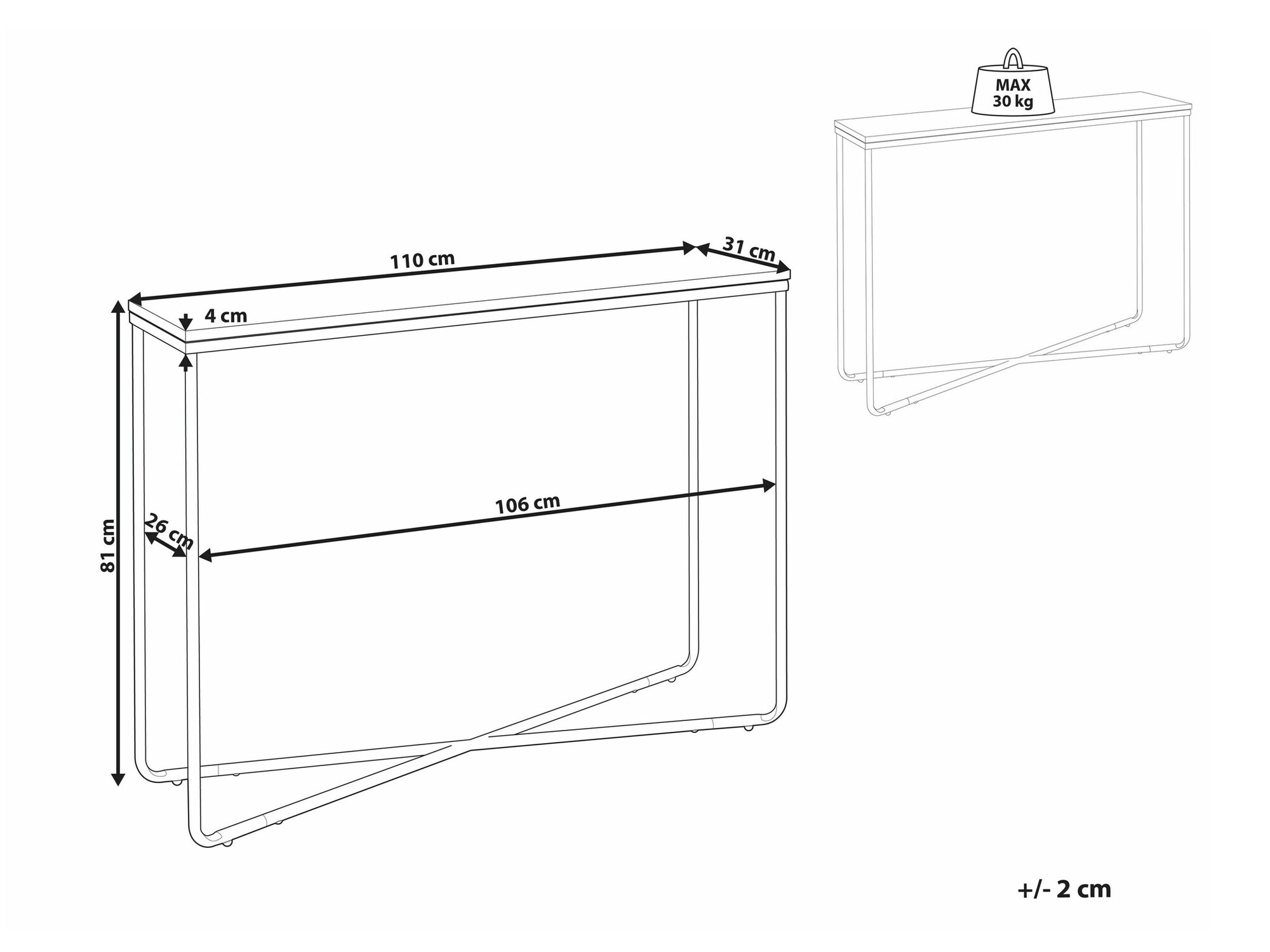 Konzolni stolić Berwyn 1714