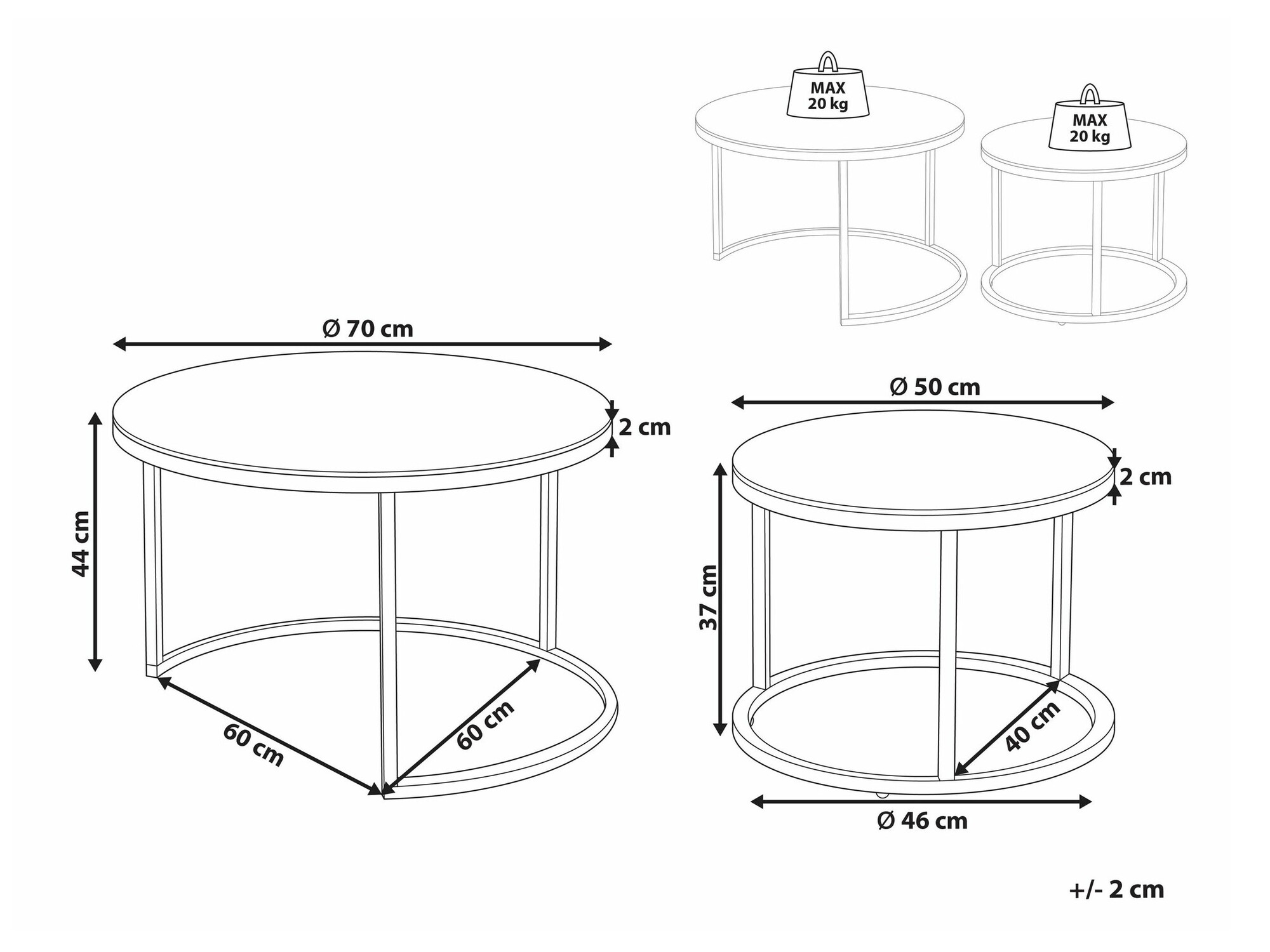 Set stolića za kavu Berwyn 1717