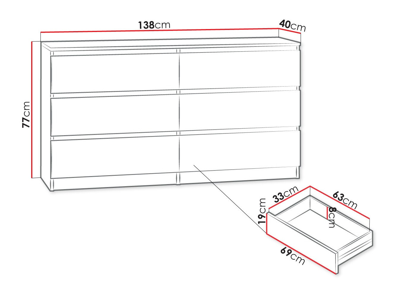 Komoda Comfivo 161 (Crna)