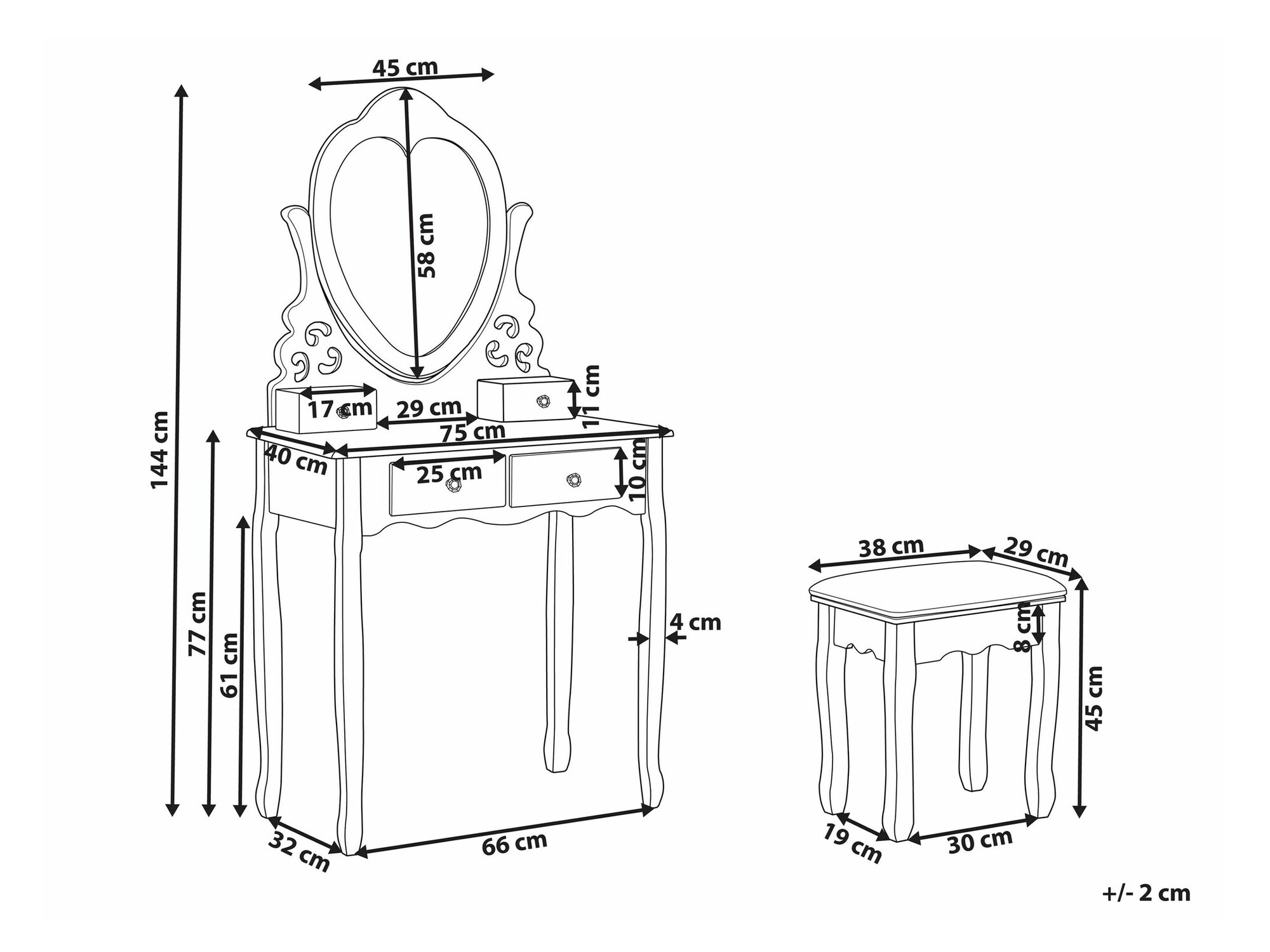 Toaletni stolić Berwyn 1720