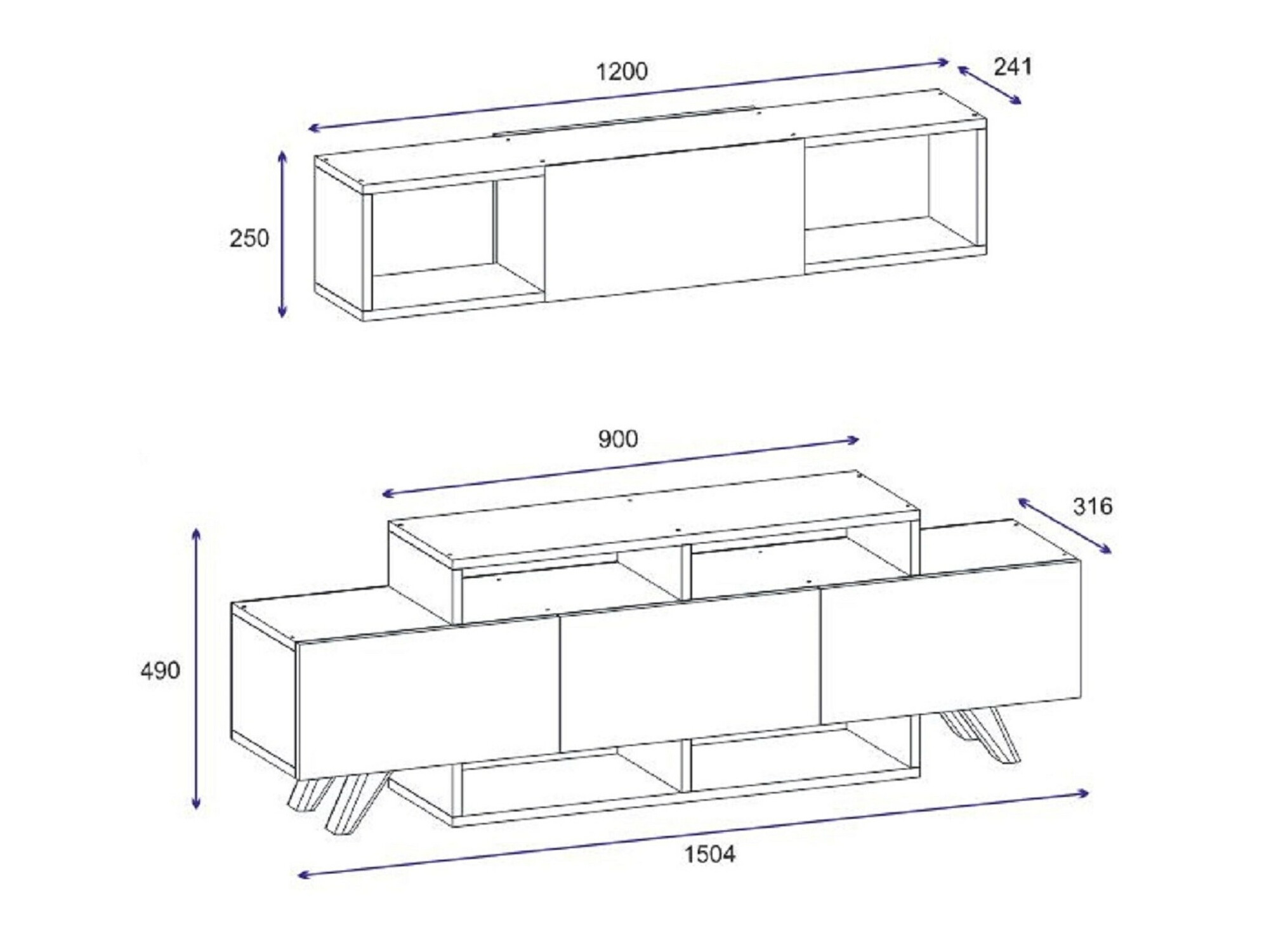 TV stol Kailua 1849 (Antracit)