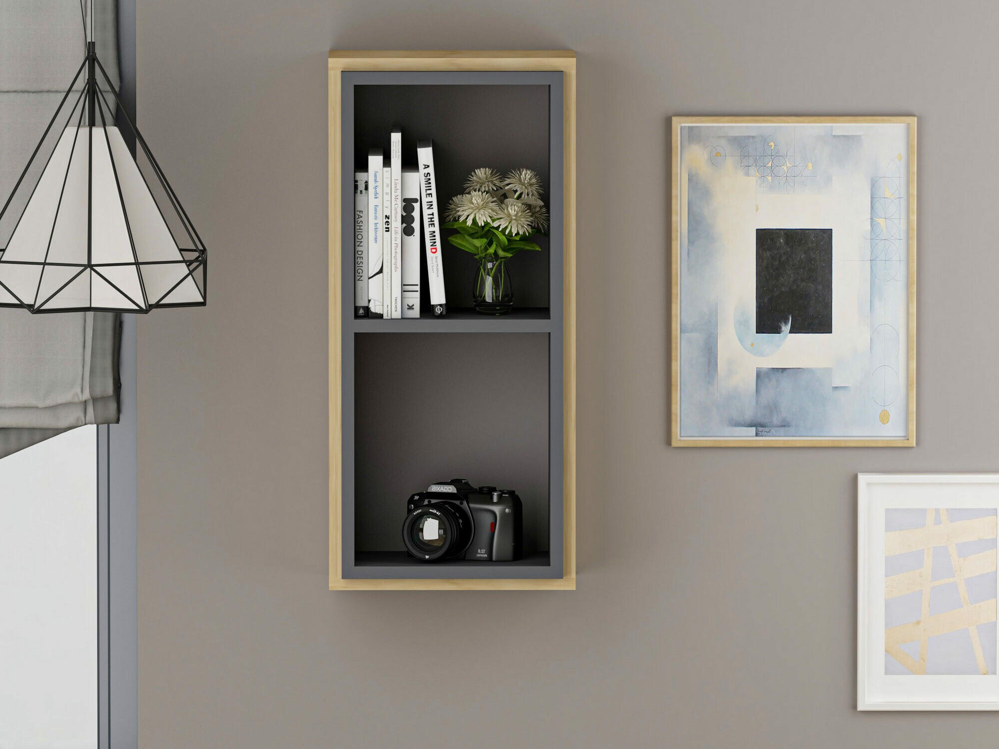 Zidna polica Kailua 1854 (Antracit + Hrast)