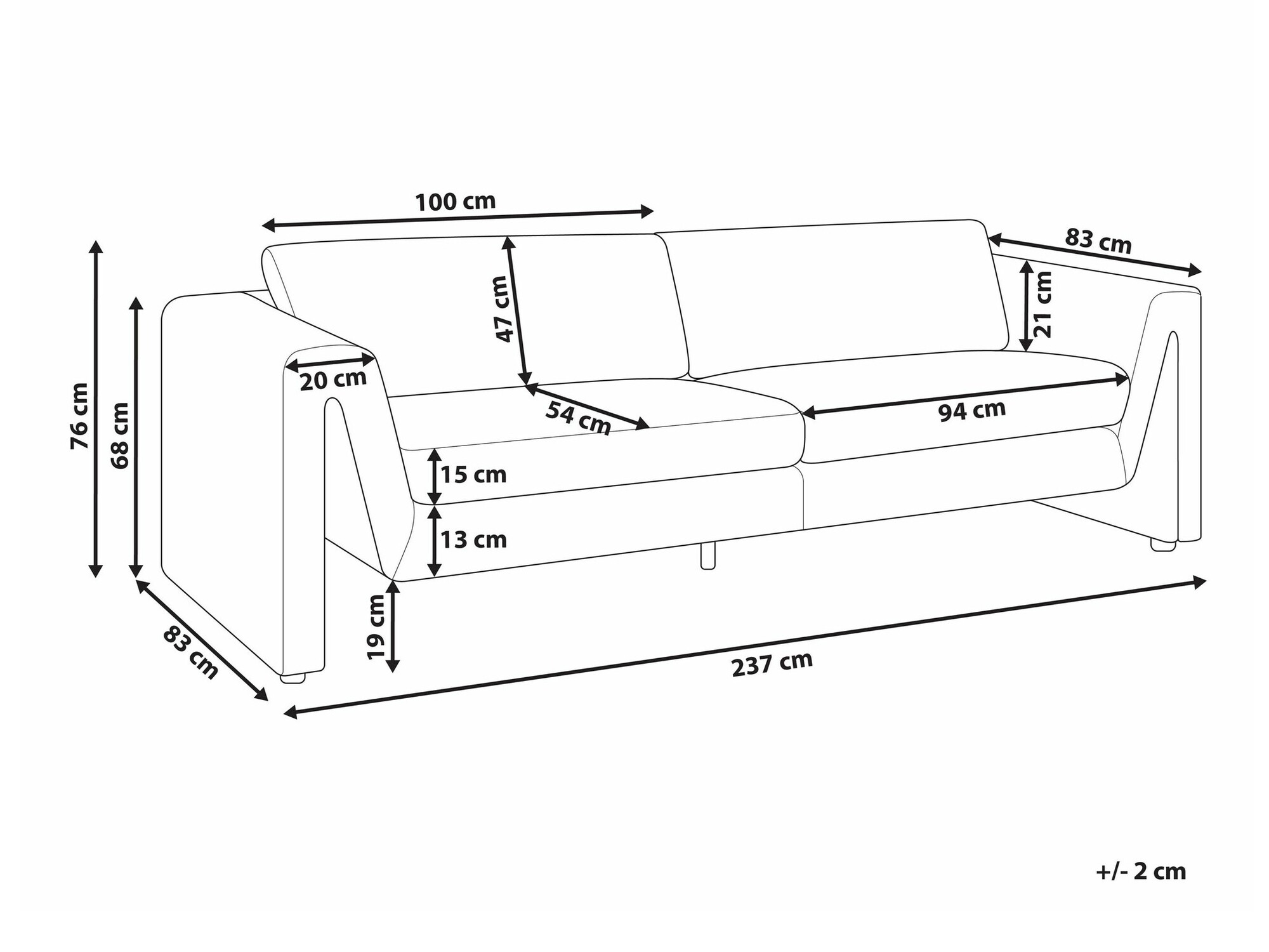 Kauč Berwyn 1726 (Svijetlo smeđa)