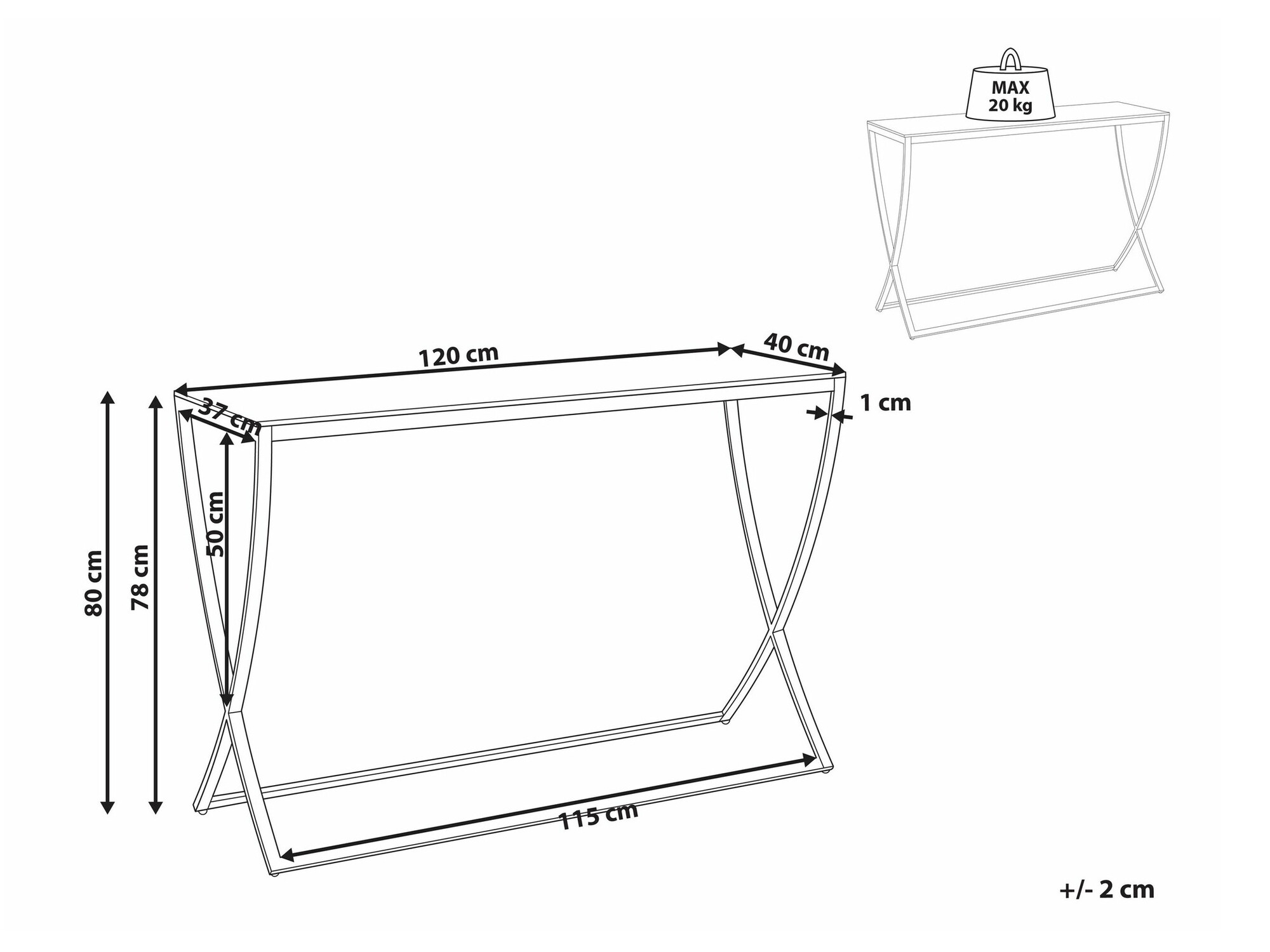 Konzolni stolić Berwyn 1724