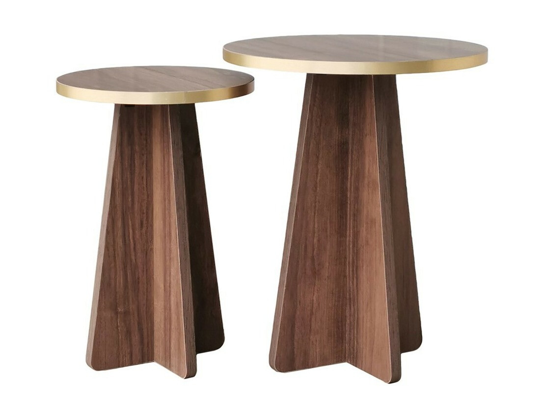 Set pomoćnih stolića Kailua 1858 (Orah + Zlatna)