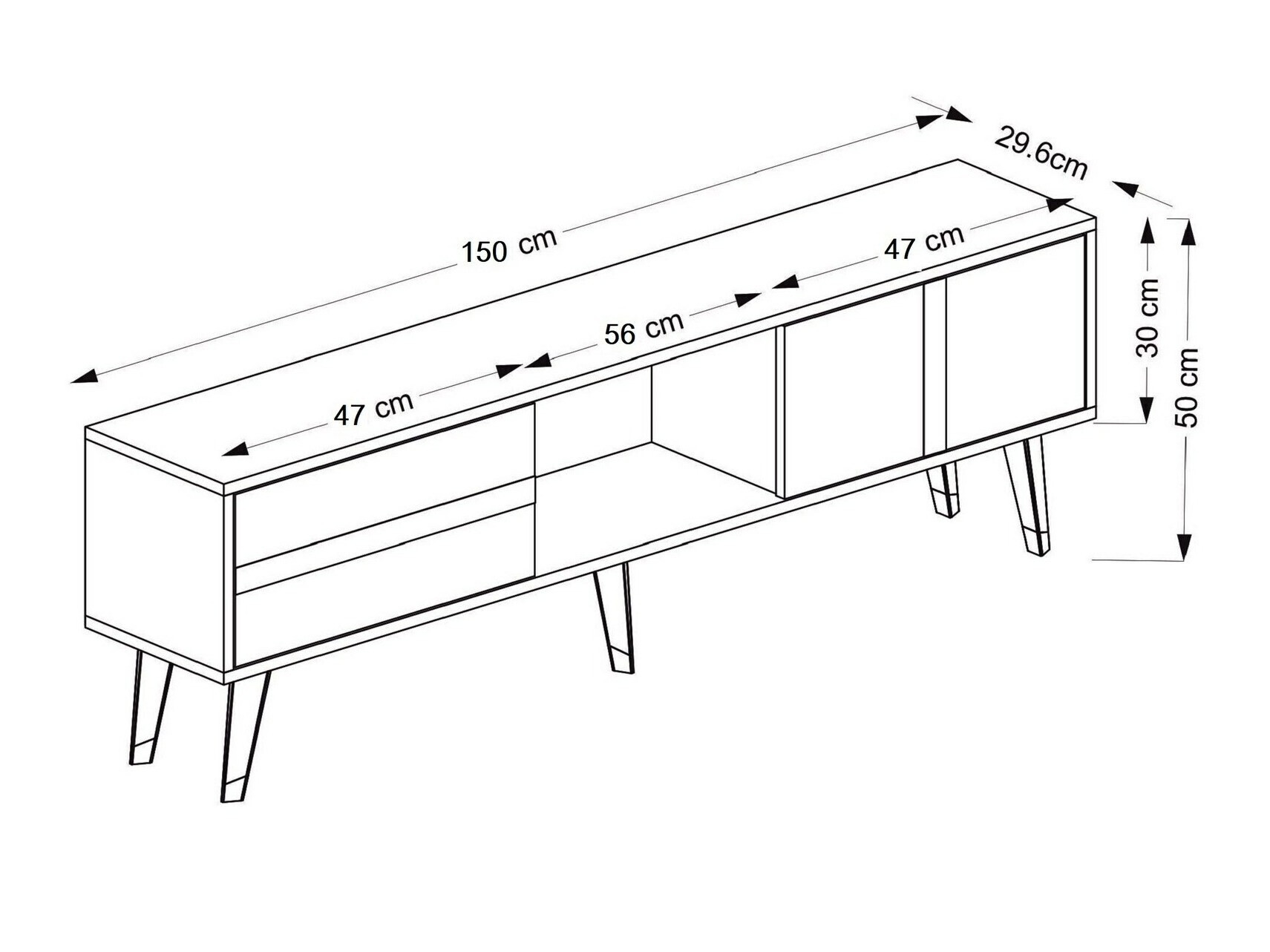 TV stol Kailua 1871 (Bijela + Zlatna)