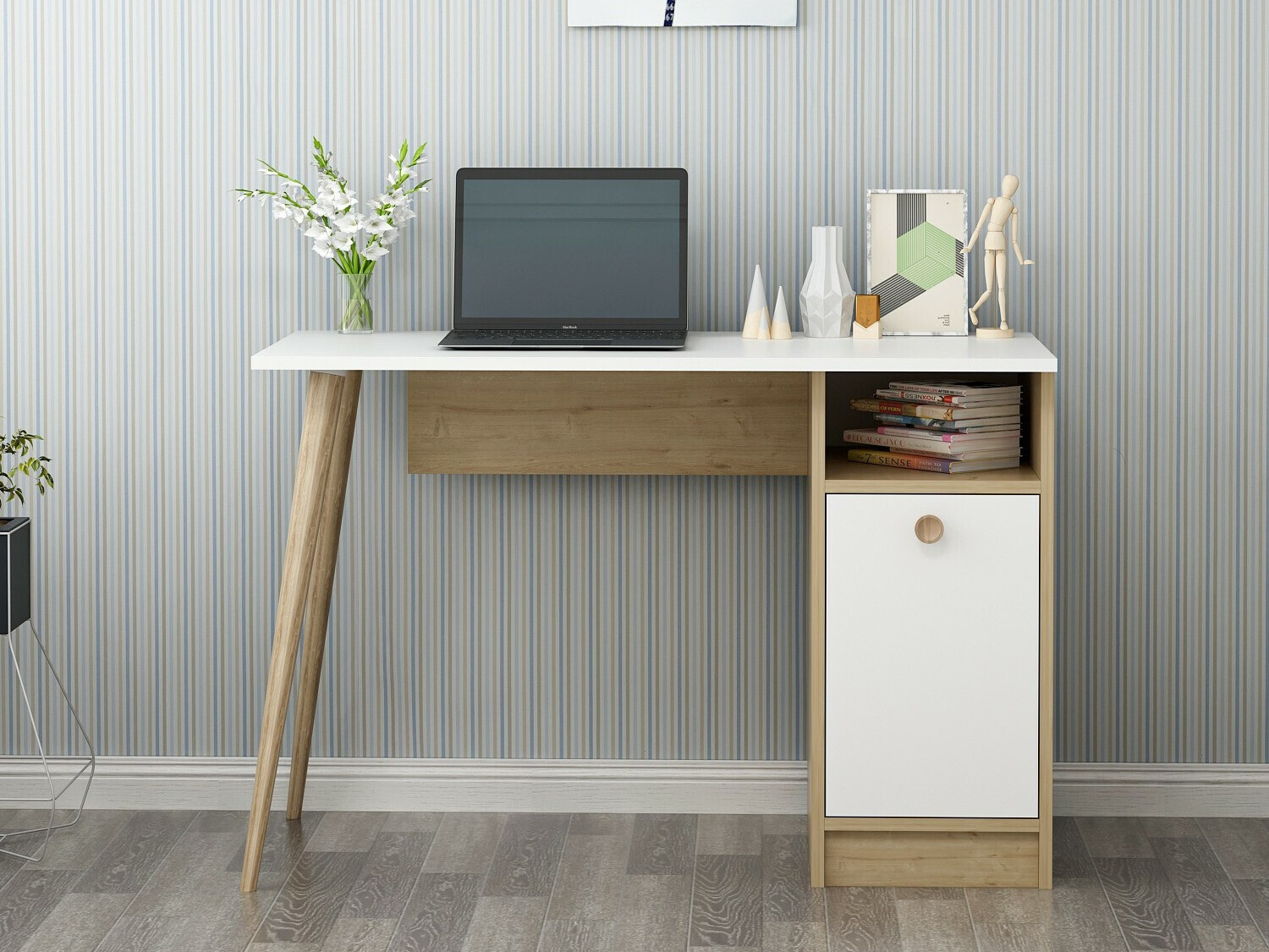 Uredski stol Kailua 1869 (Bijela + Hrast)