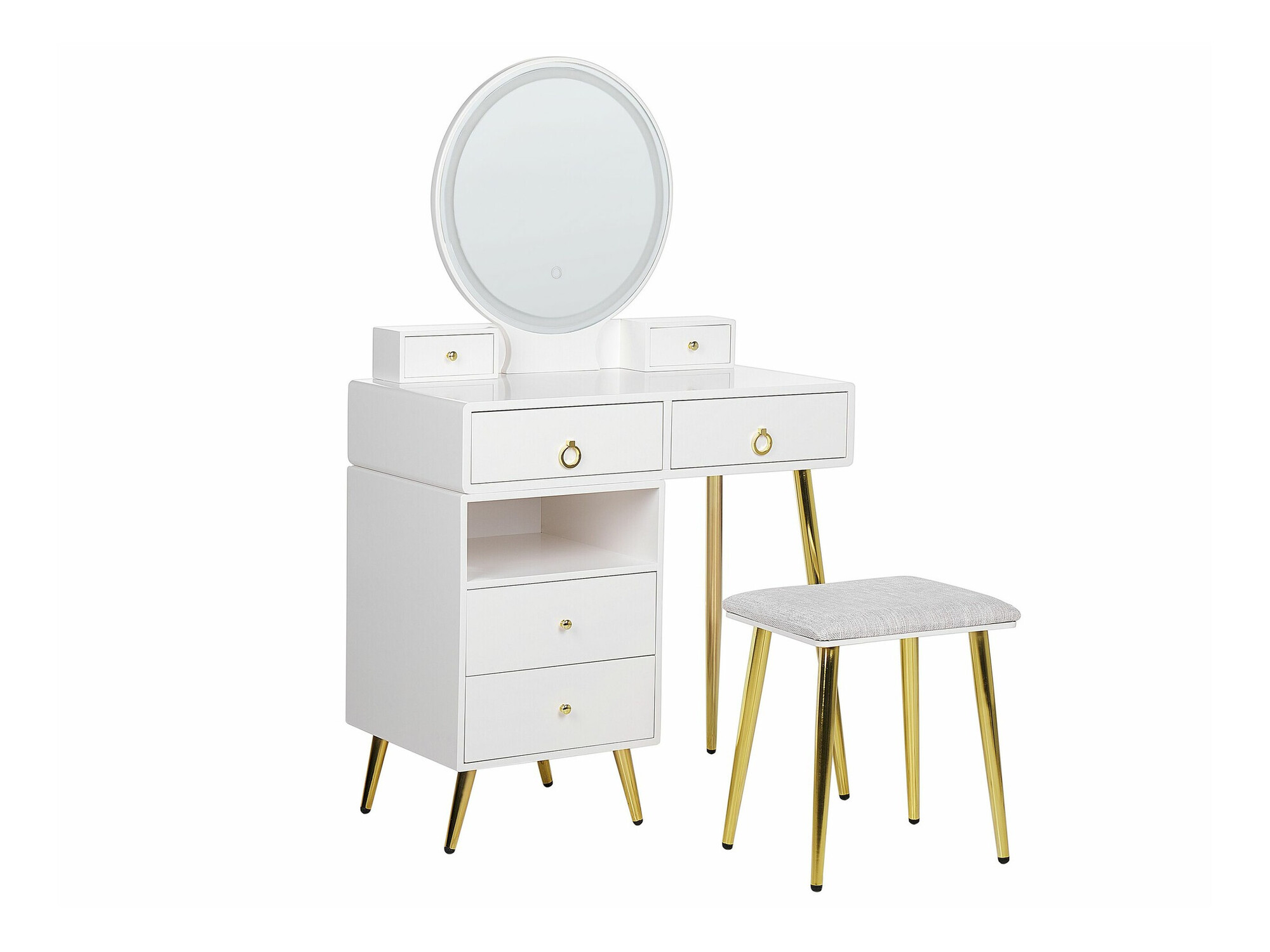 Toaletni stolić Berwyn 1731 (Bijela + Zlatna)