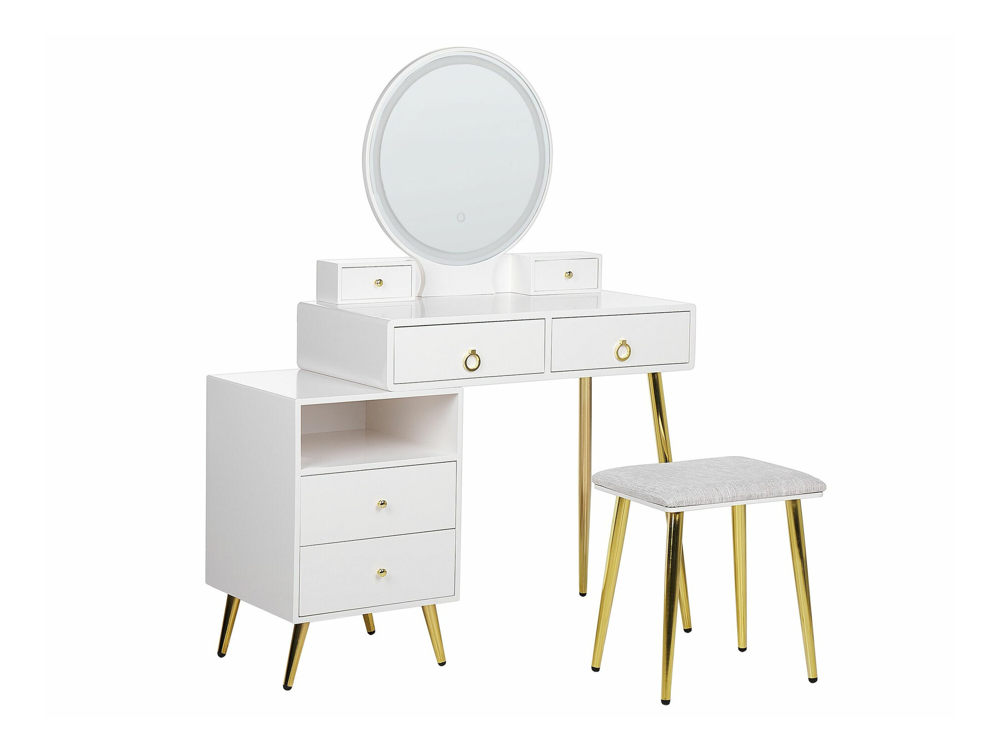 Toaletni stolić Berwyn 1731 (Bijela + Zlatna)