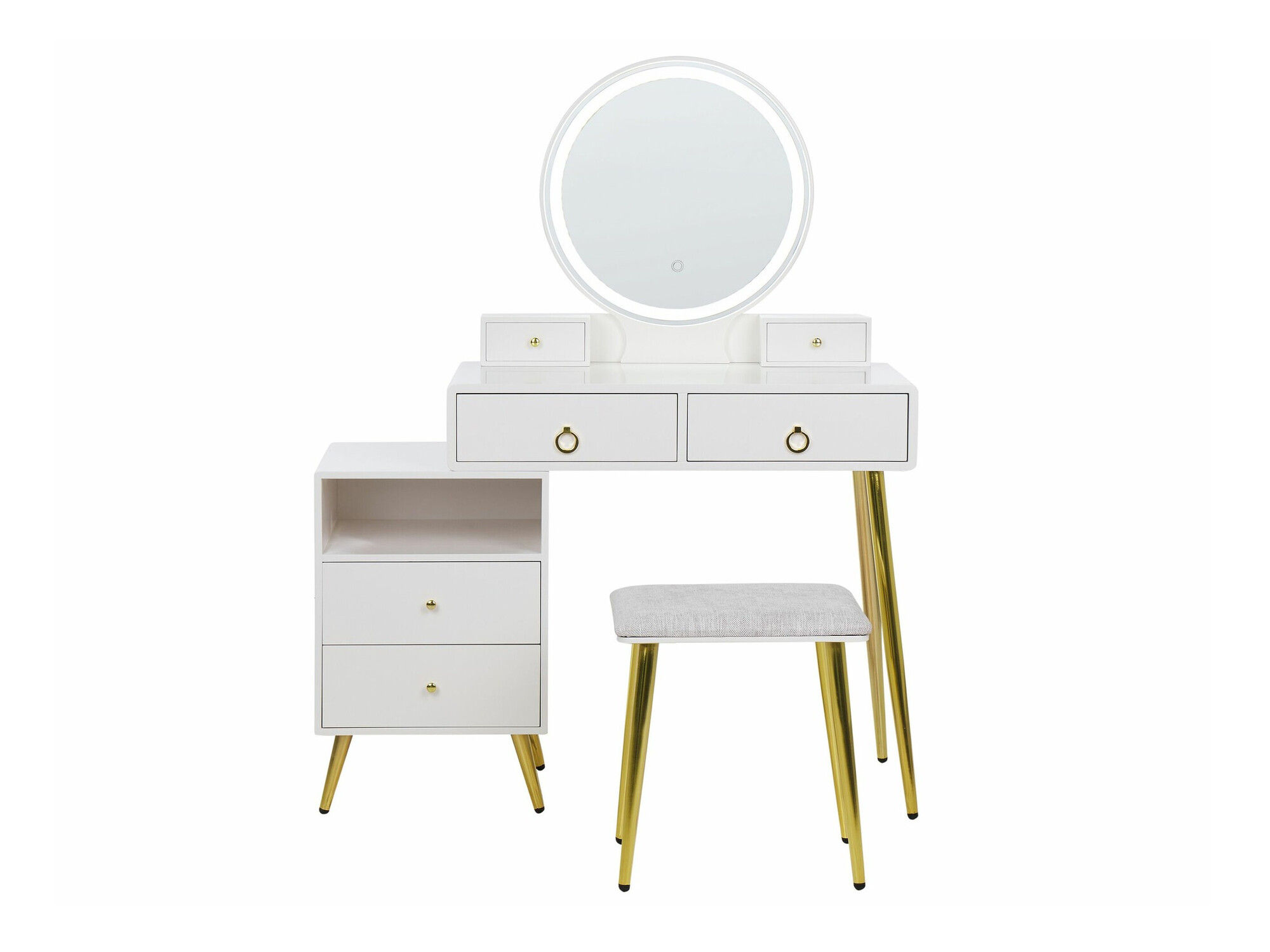 Toaletni stolić Berwyn 1731 (Bijela + Zlatna)