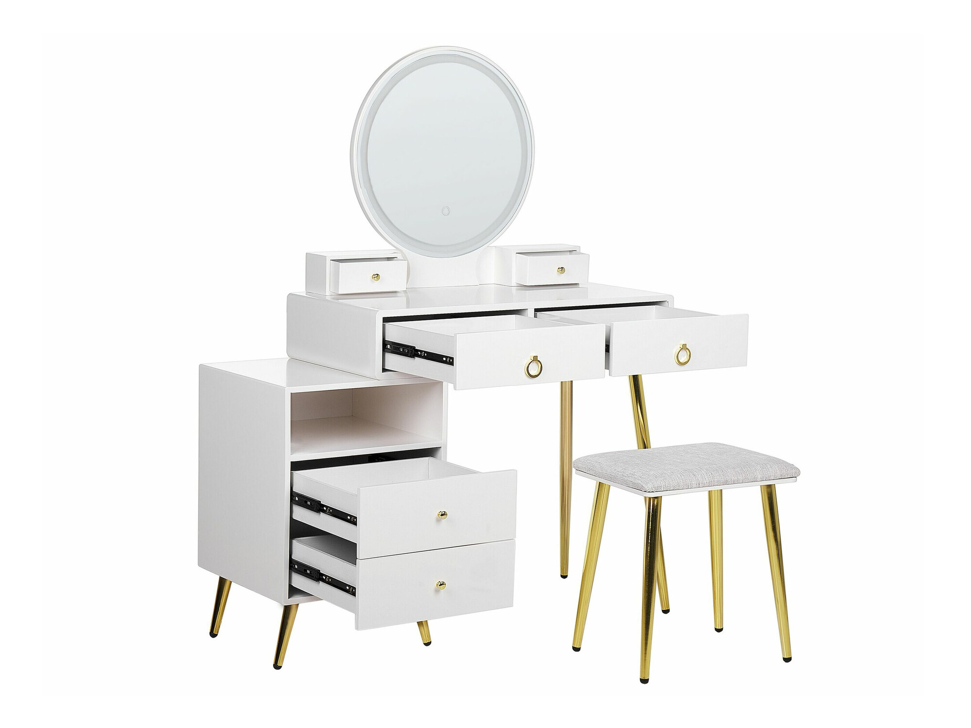 Toaletni stolić Berwyn 1731 (Bijela + Zlatno)