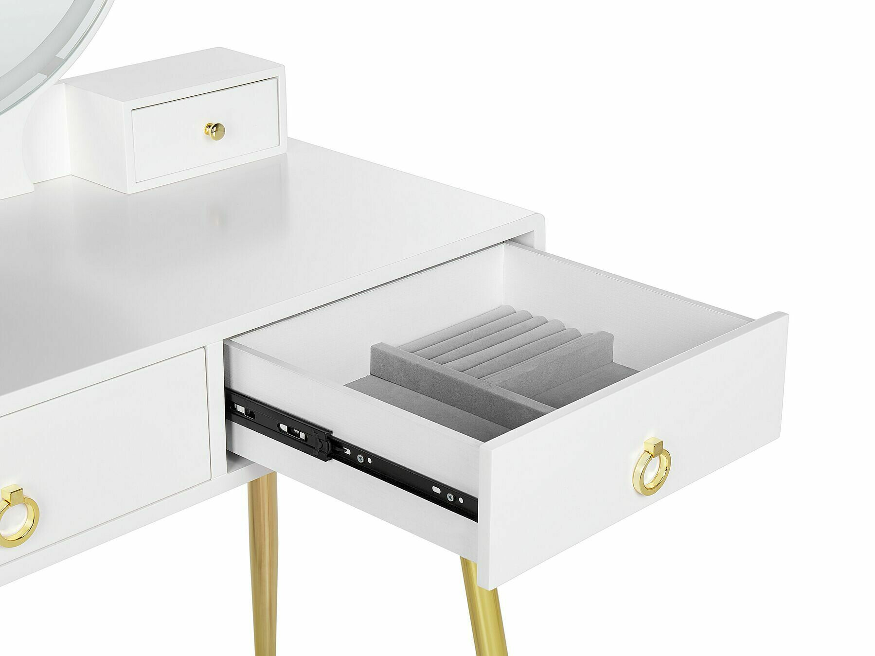 Toaletni stolić Berwyn 1731 (Bijela + Zlatno)