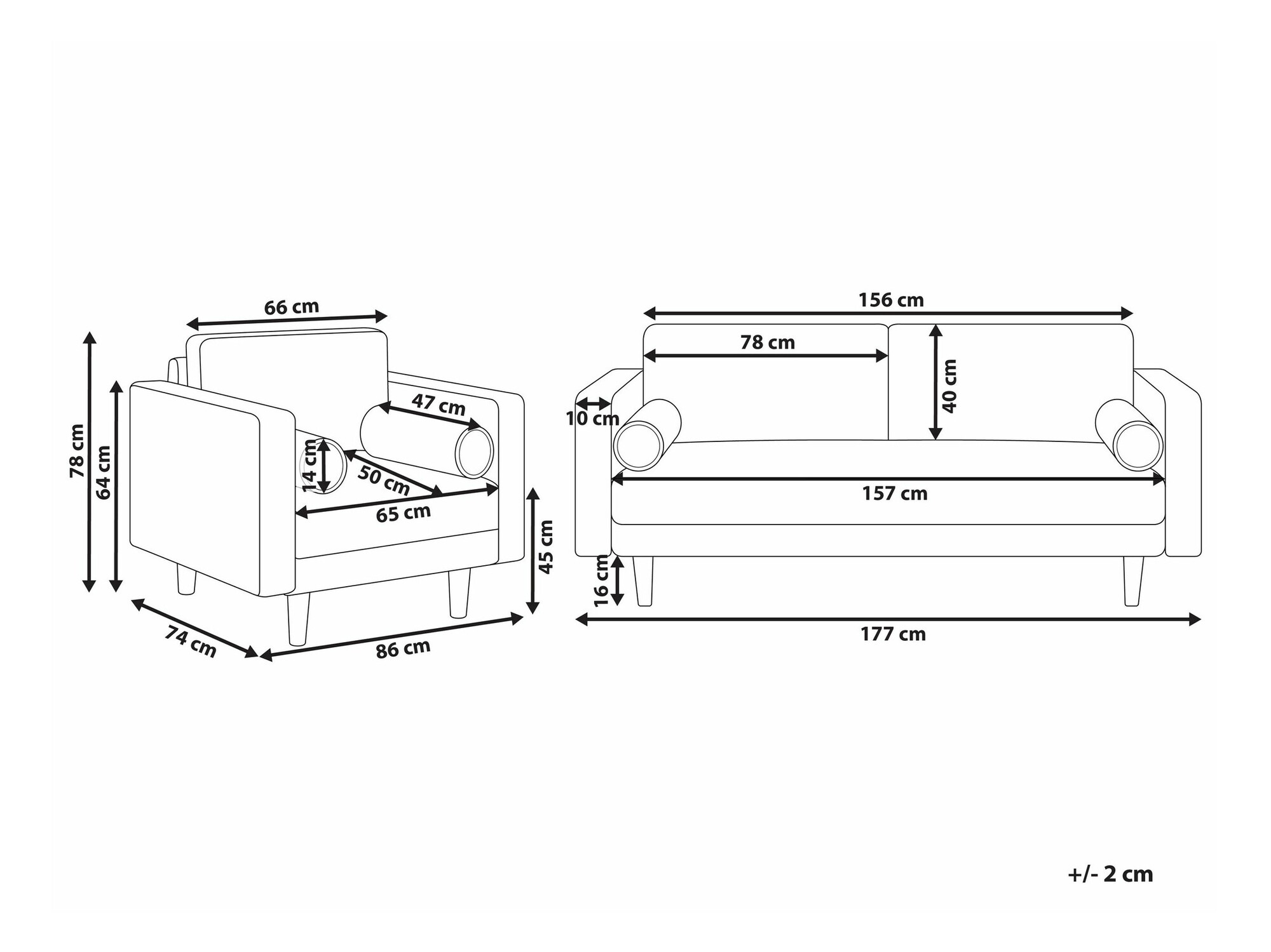 Tapecirani namještaj Berwyn 1736 (Bež)