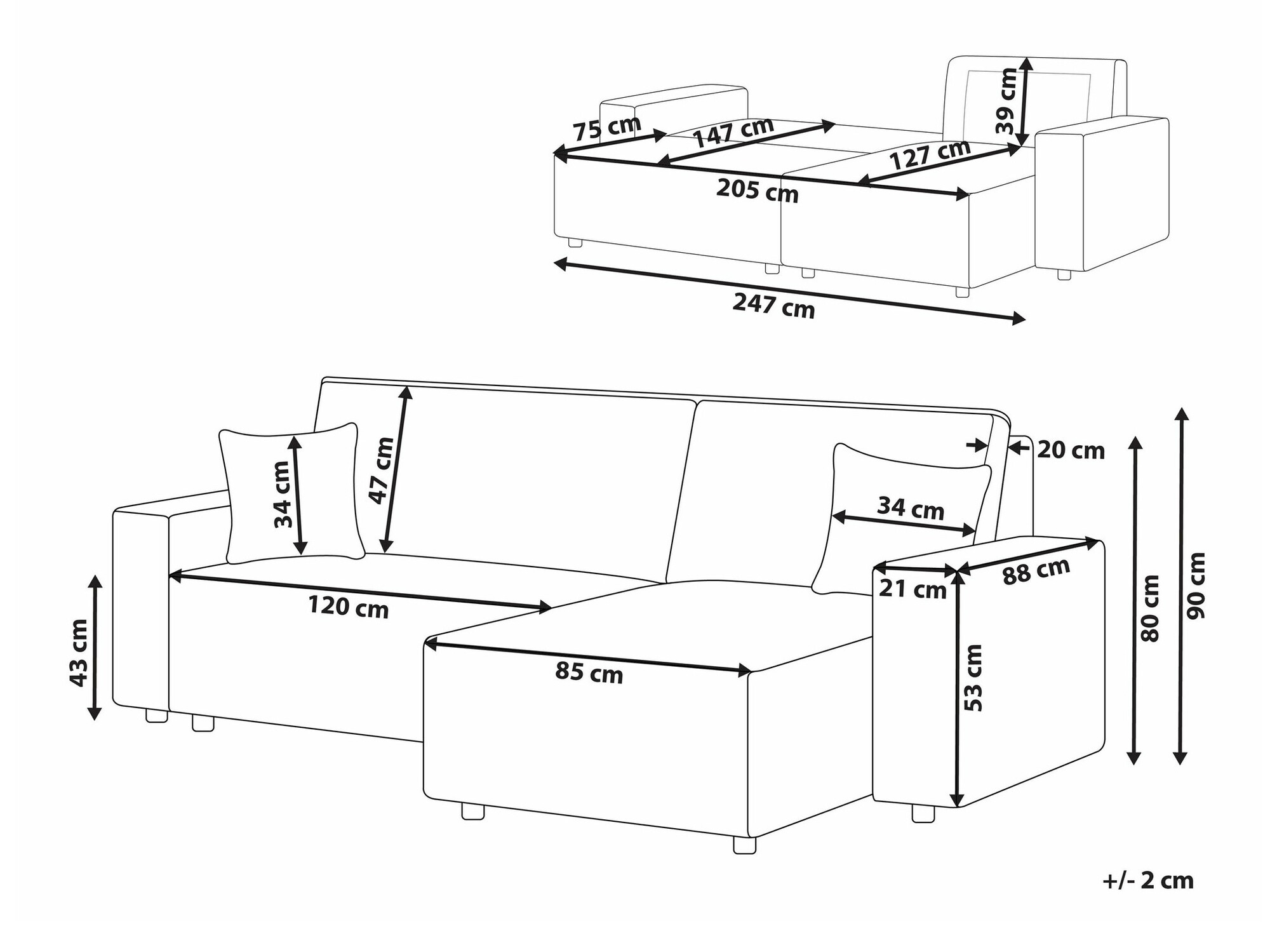 Kutna garnitura Berwyn 1740 (Bež)