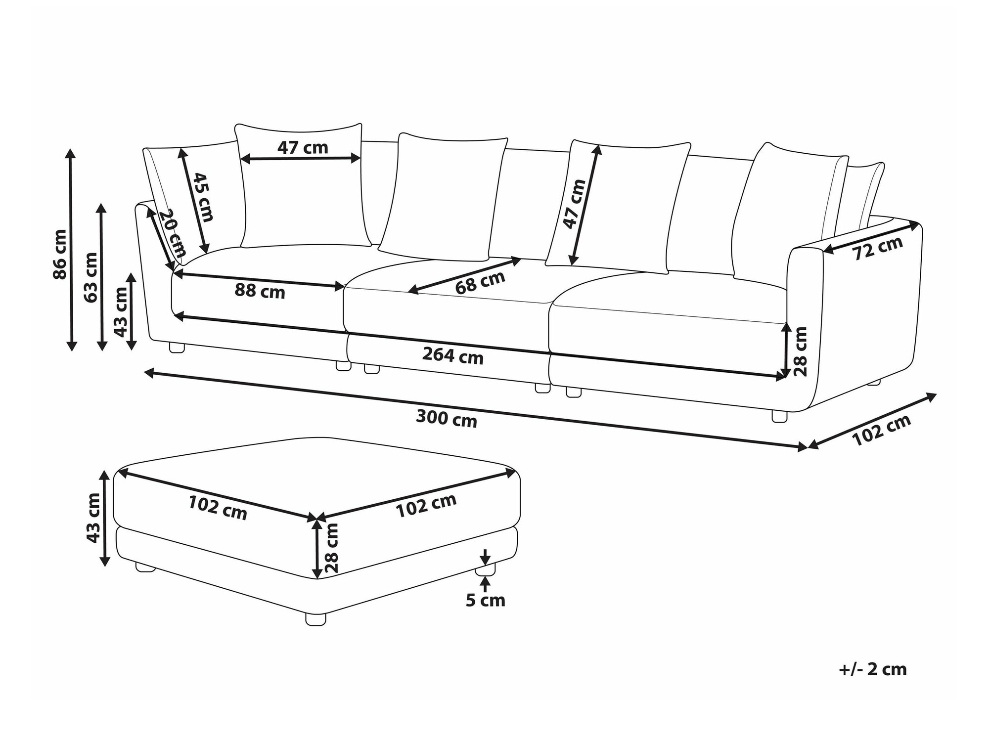 Tapecirani namještaj Berwyn 1741 (Bež)