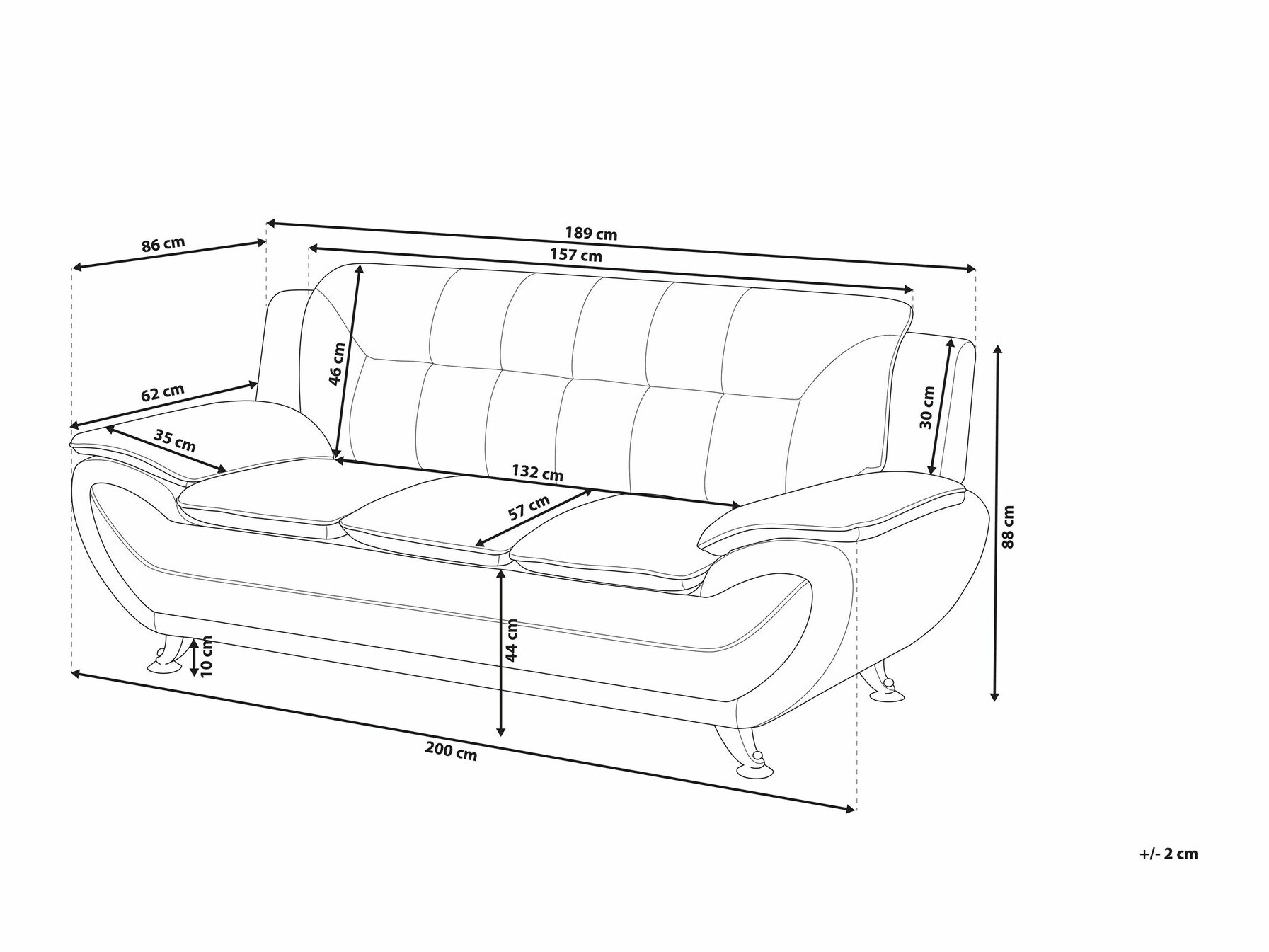 Kauč Berwyn 1751 (Siva)