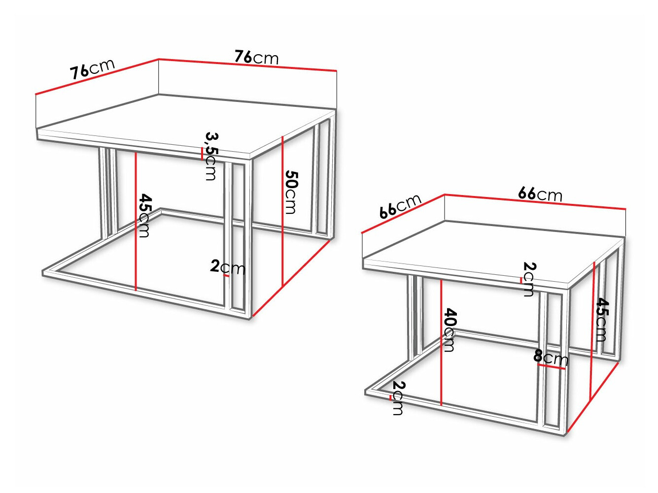Stolići za kavu Oswego 110 (Bijela + Zlatno)