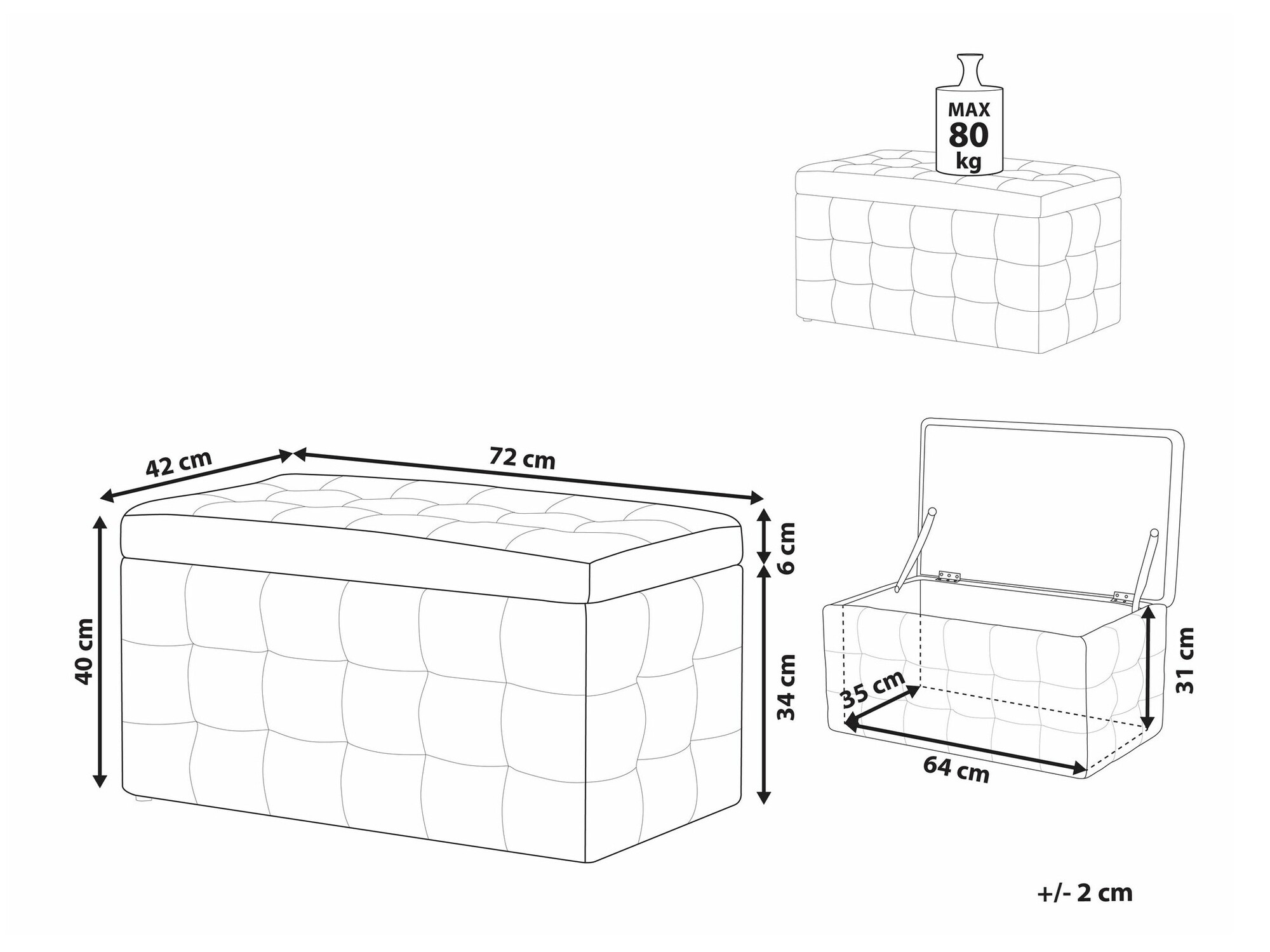 Tapecirana klupa Berwyn 1754 (Siva)