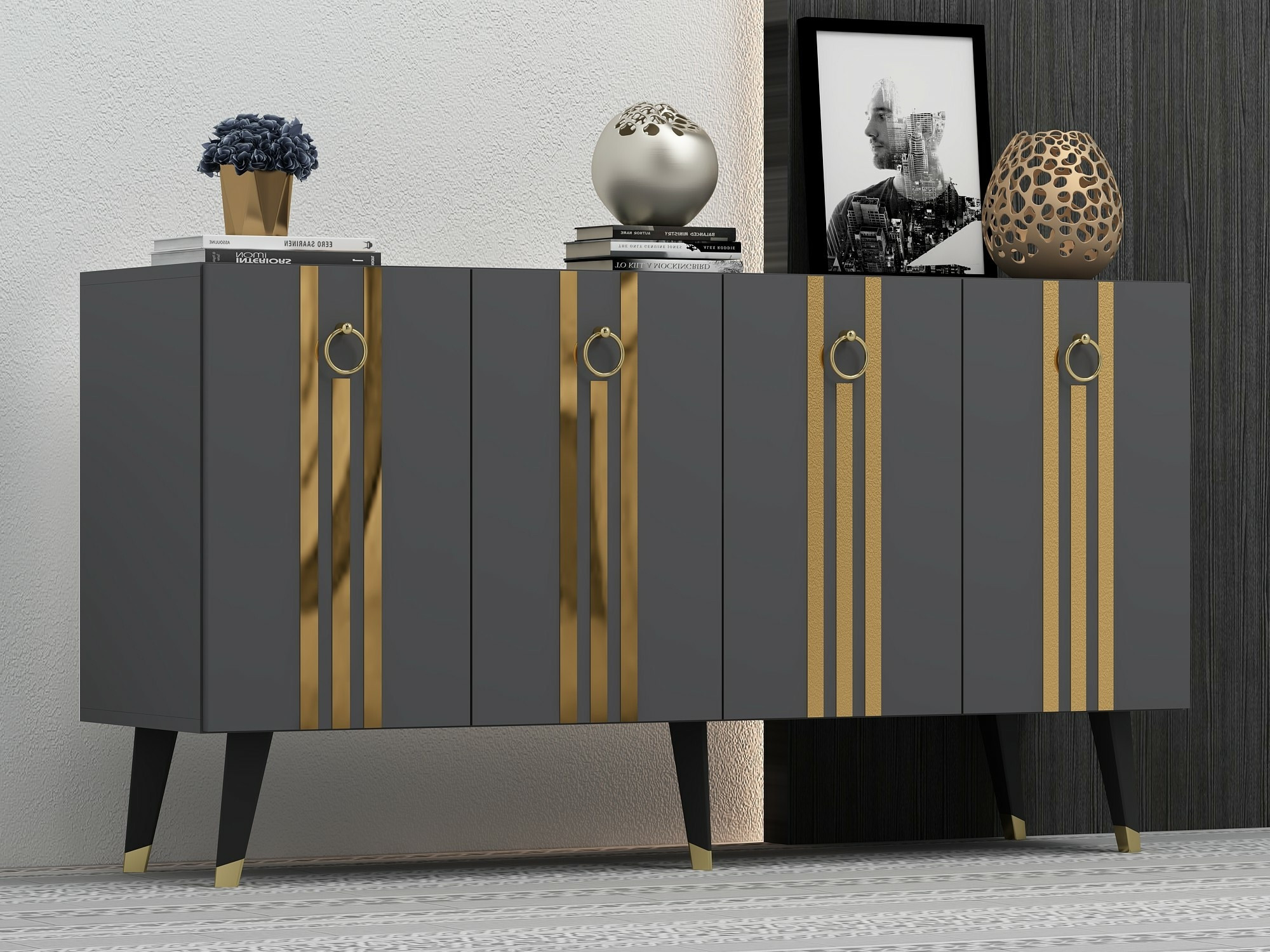 Ormarić Kailua 1970 (Antracit + Zlatna)