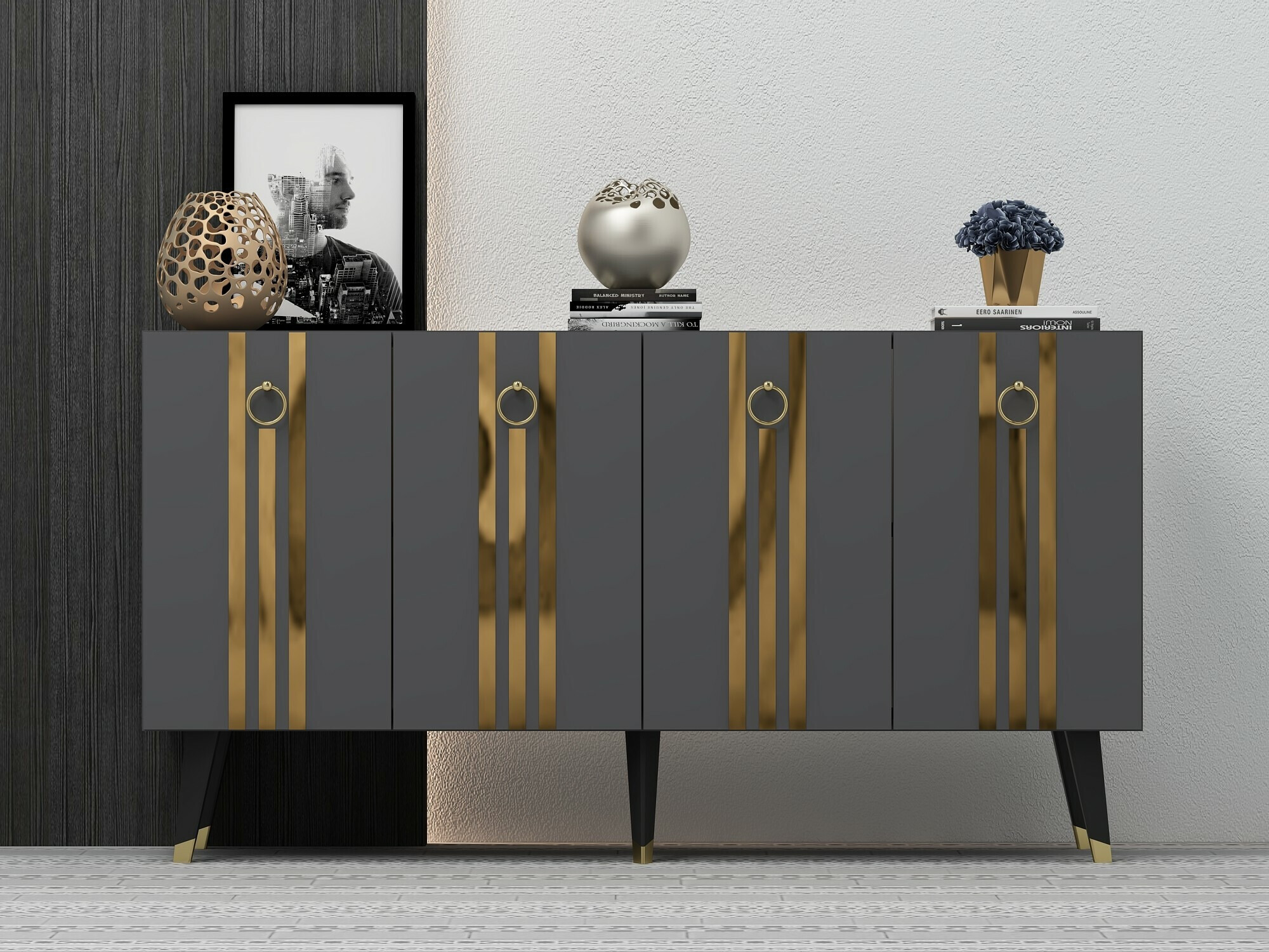 Ormarić Kailua 1970 (Antracit + Zlatna)