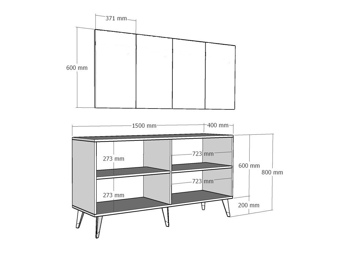 Ormarić Kailua 1970 (Antracit + Zlatno)