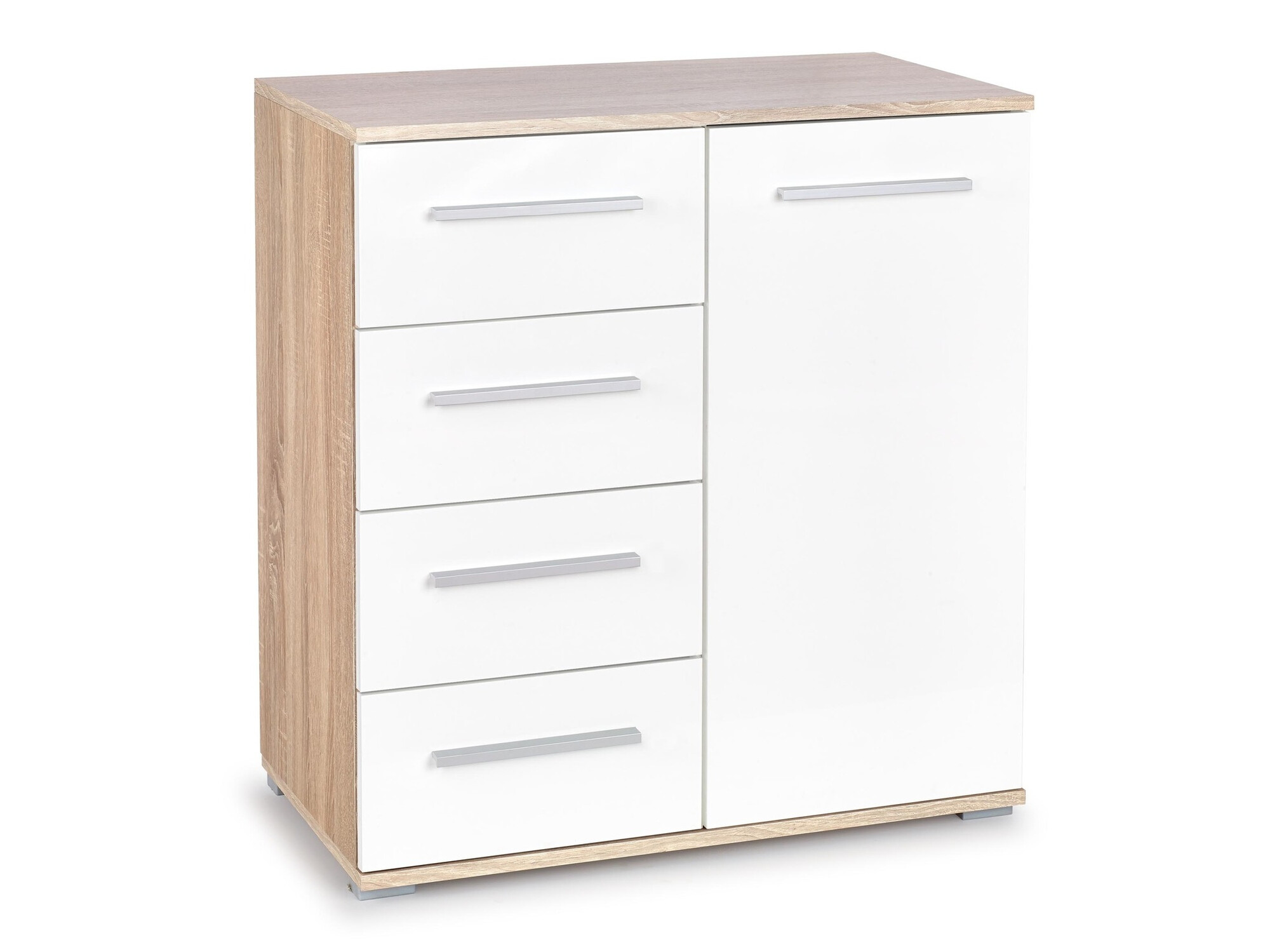 Komoda Cirveso 101 (Sonoma hrast + Sjajno bijela)