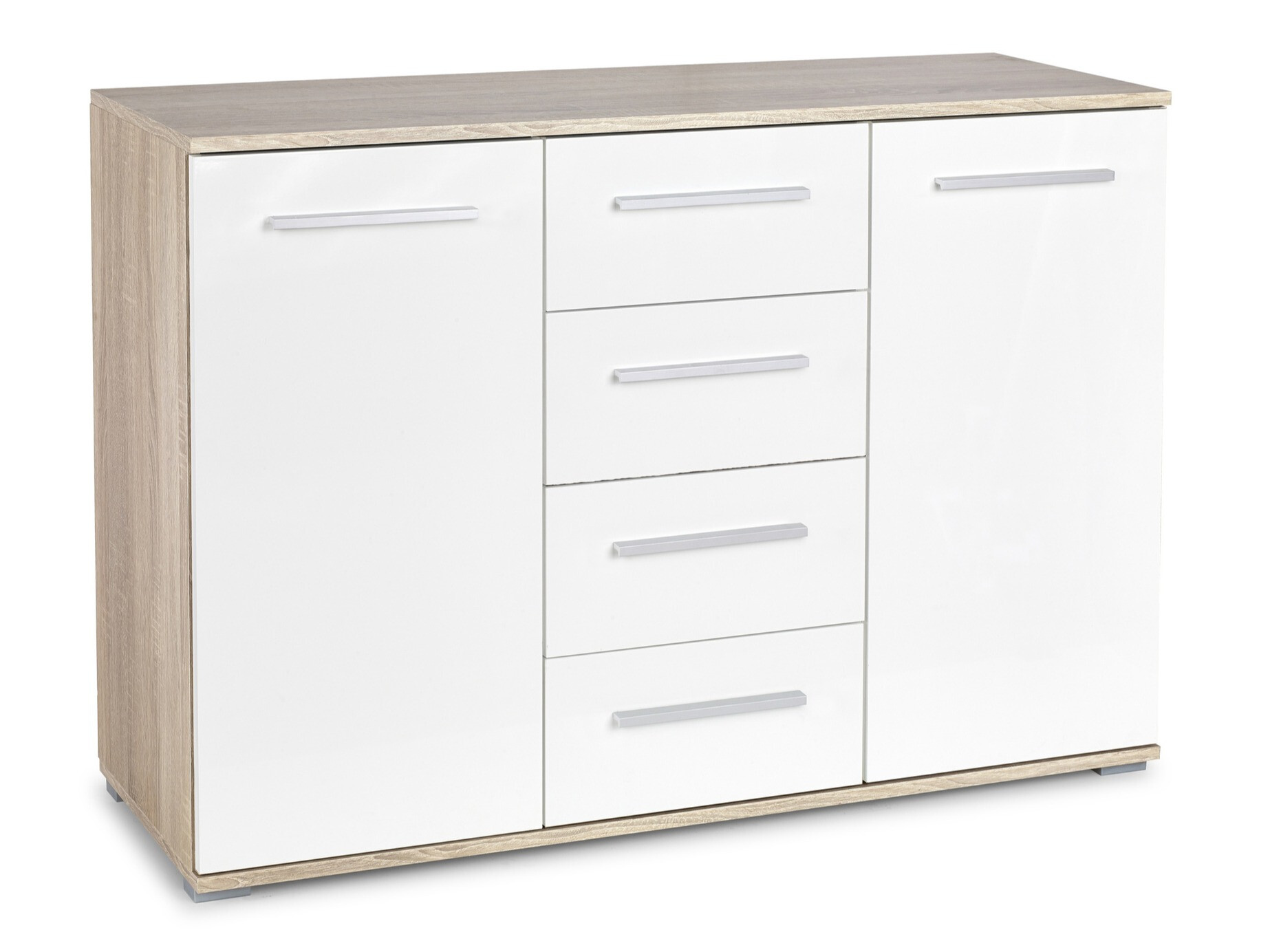 Komoda Cirveso 103 (Sonoma hrast + Sjajno bijela)