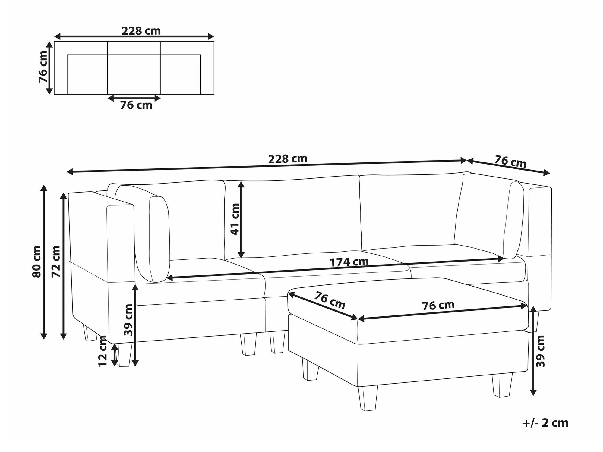 Modularan kauč Elbmeli 100 (Smeđa)