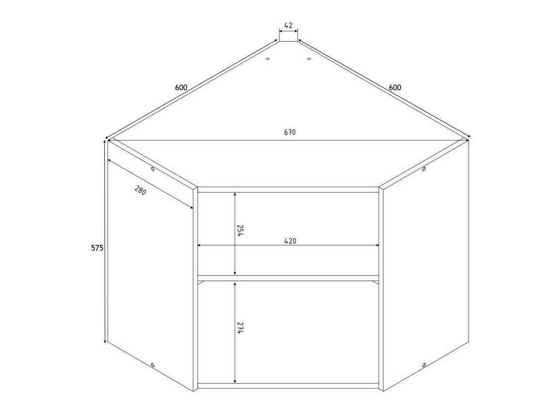 Modularan zidni kutni ormarić Eli 106