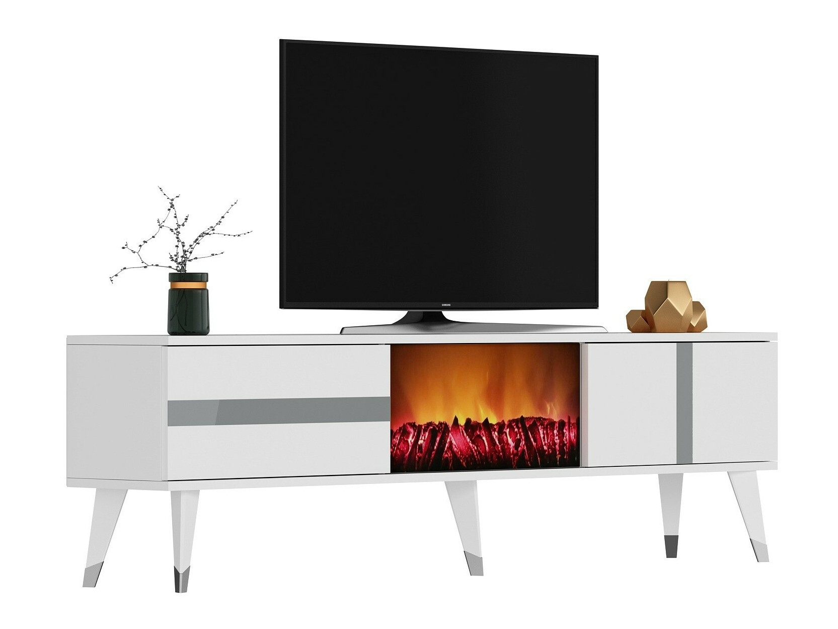 TV stol Kailua 1993 (Bijela + Srebrna)