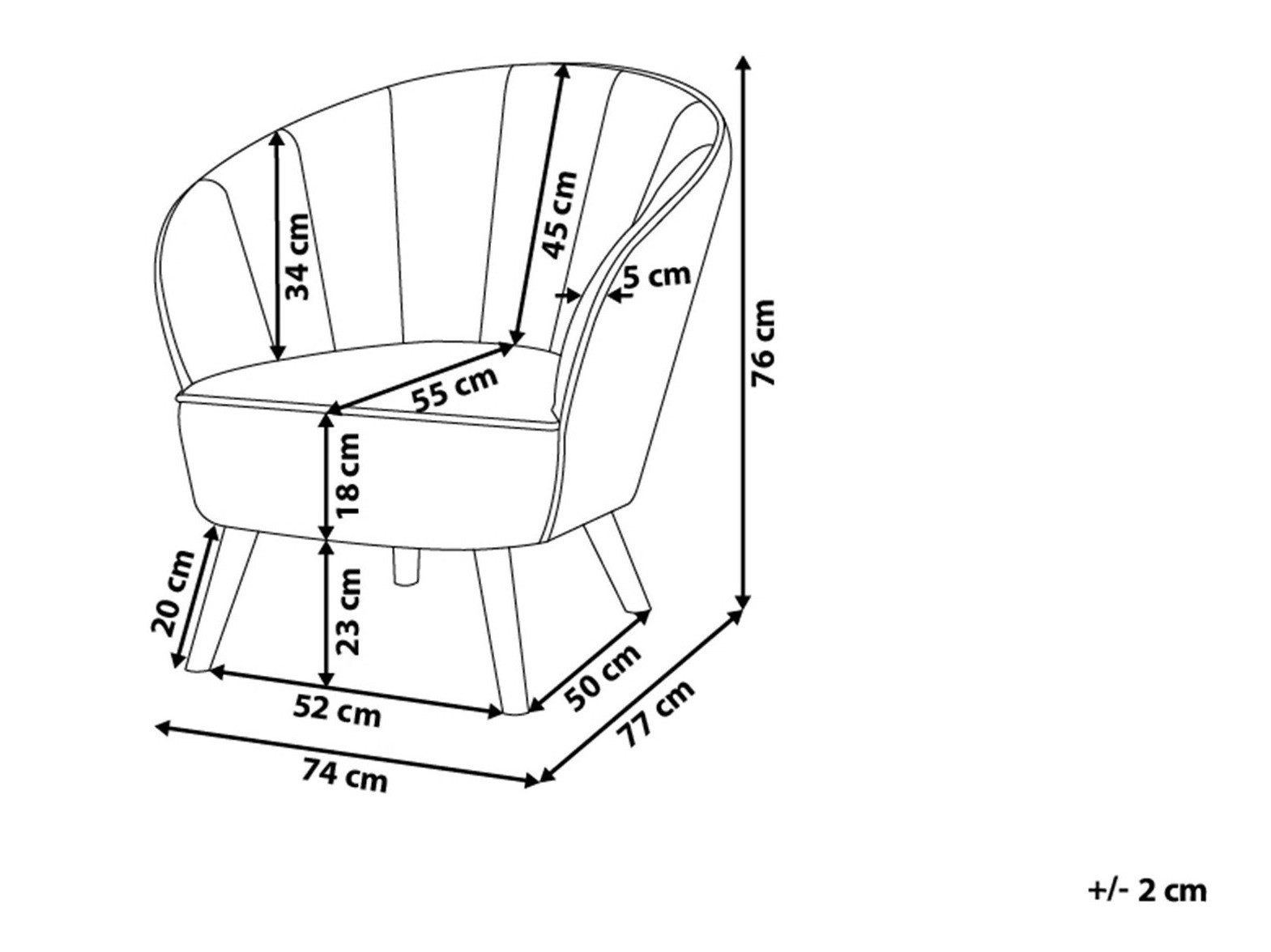 Fotelja Berwyn 1046 (Ružičasta)