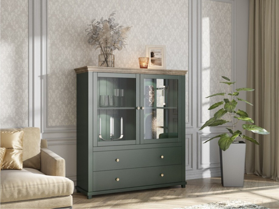 Komoda Tolnue 105 (Tamnozelena + Hrast Lefkas)