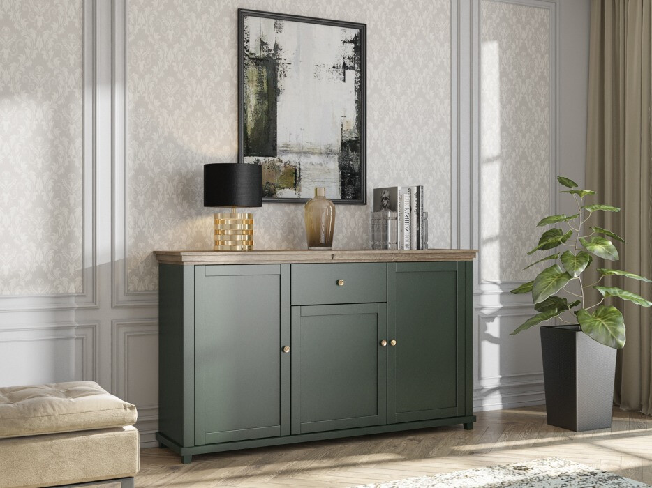 Komoda Tolnue 106 (Tamnozelena + Hrast Lefkas)