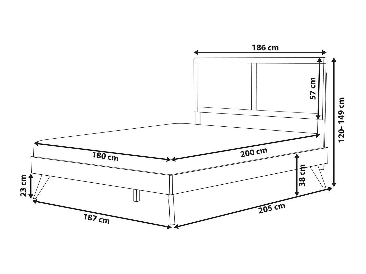Krevet Berwyn 745 (Tamno drvo)