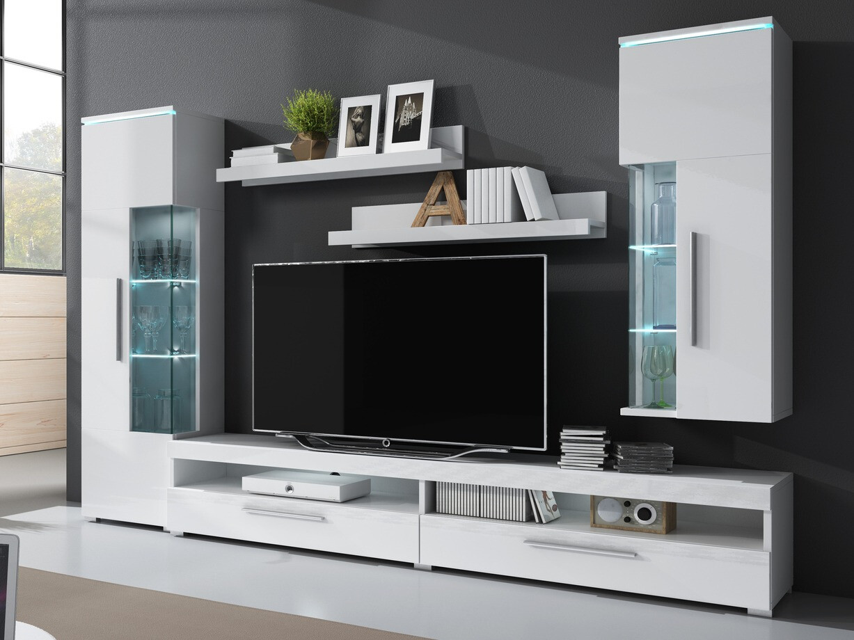 Set za dnevni boravak Torvire 108 (Bijela + Sjajno bijela)