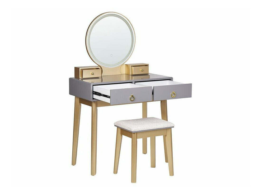 Toaletni stolić Berwyn 830 (Siva + Zlatna)