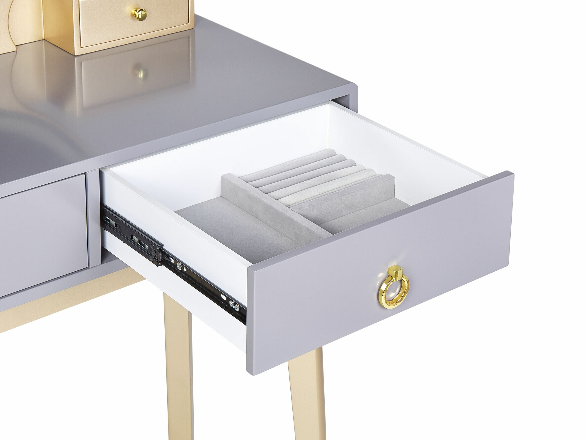 Toaletni stolić Berwyn 830 (Siva + Zlatna)