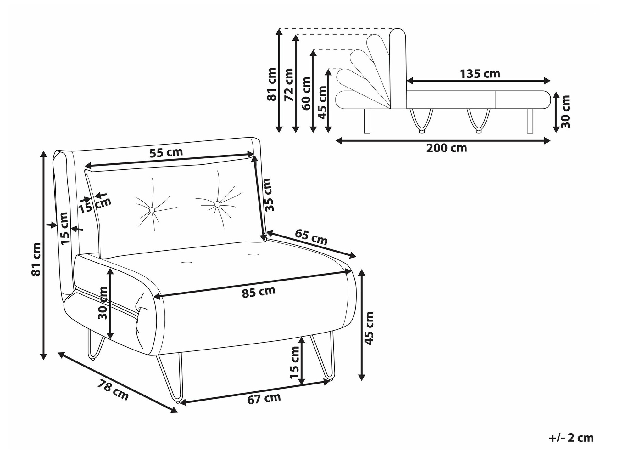Fotelja Berwyn 1759 (Plava)
