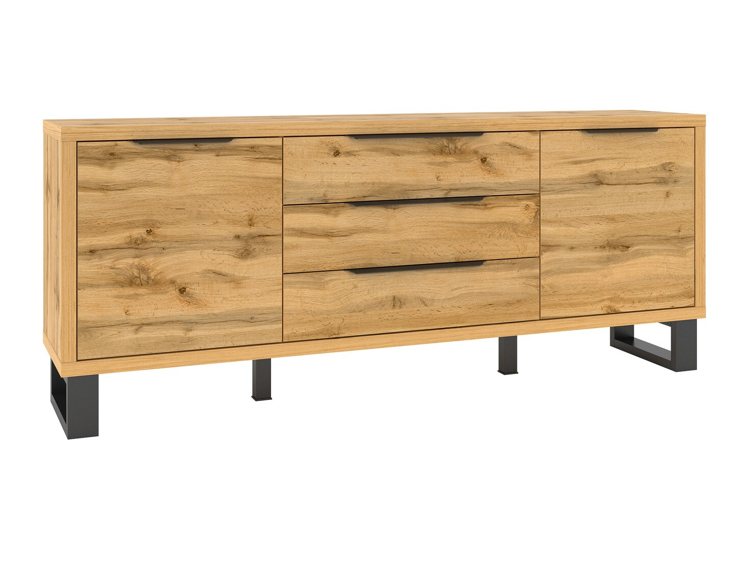 Komoda Avicavu 102 (Hrast Wotan + Crna)