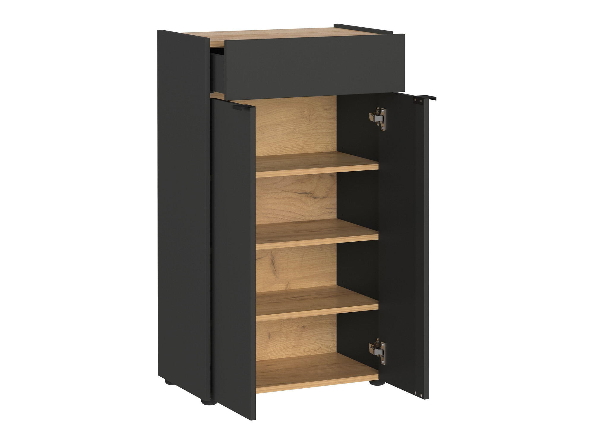 Samostojeći kupaonski ormarić Ventei 102 (Grafit + Navarra hrast)