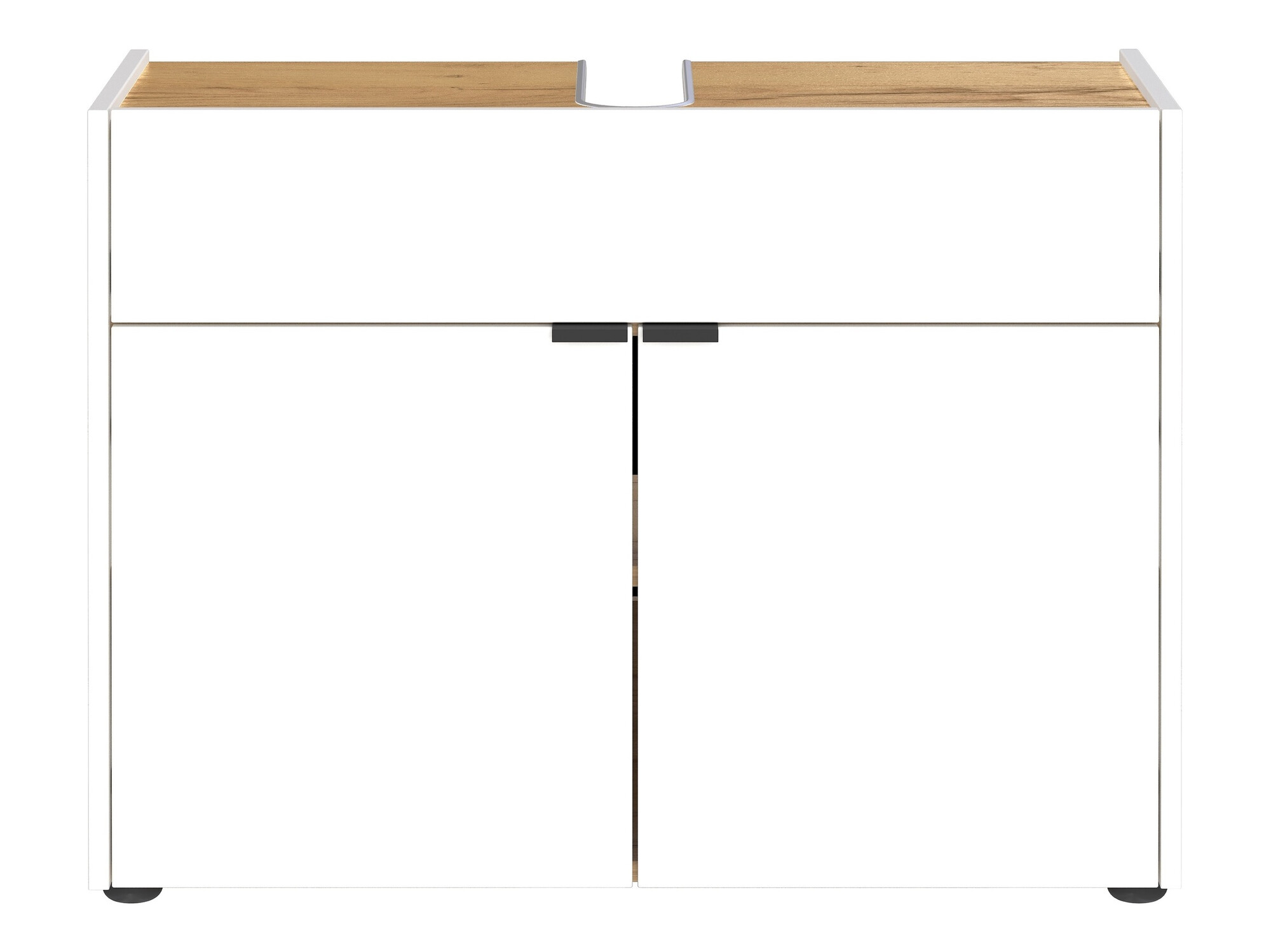 Samostojeći kupaonski ormarić za umivaonik Ventei 100 (Bijela + Navarra hrast)