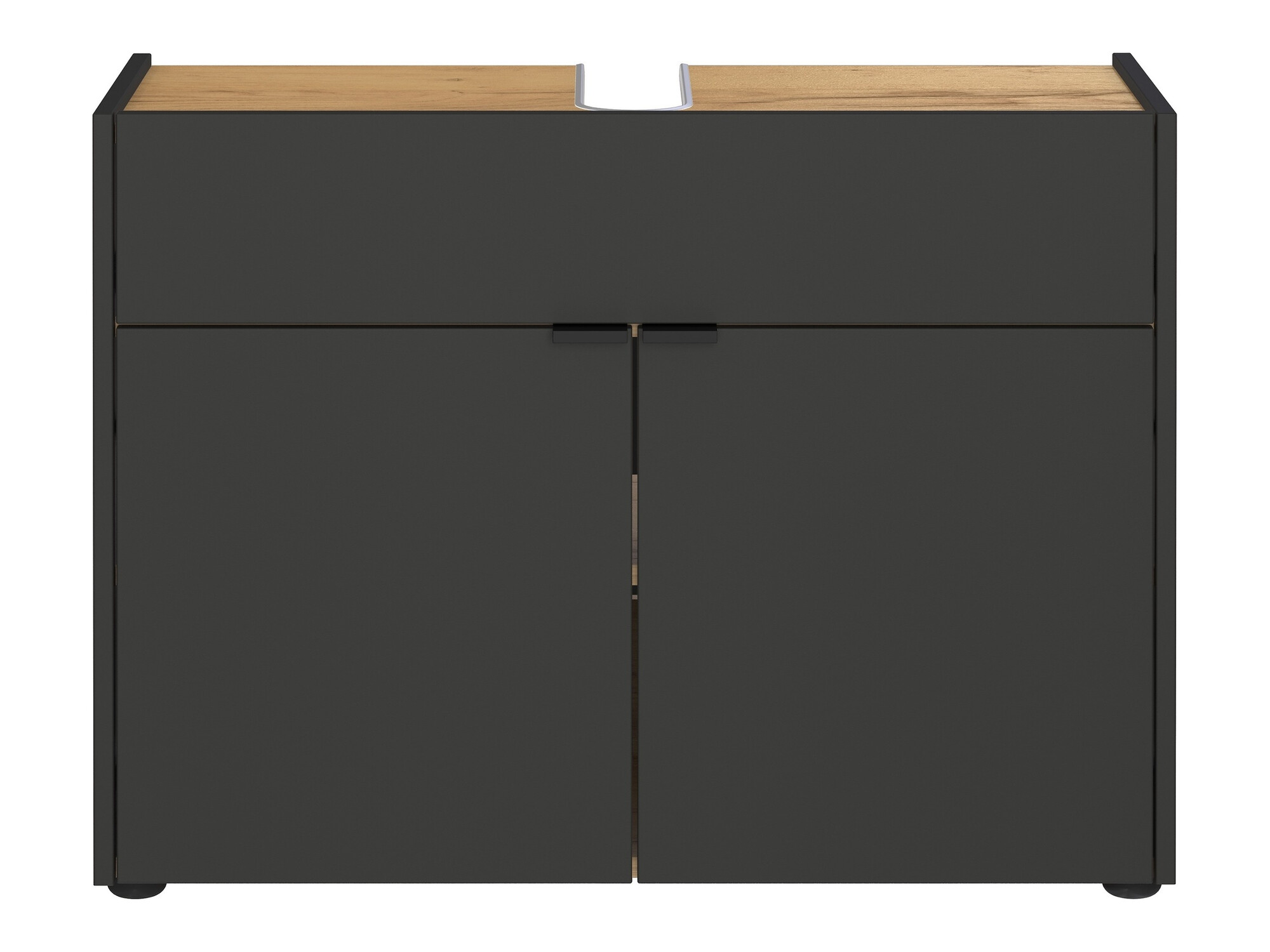 Samostojeći kupaonski ormarić za umivaonik Ventei 100 (Grafit + Navarra hrast)