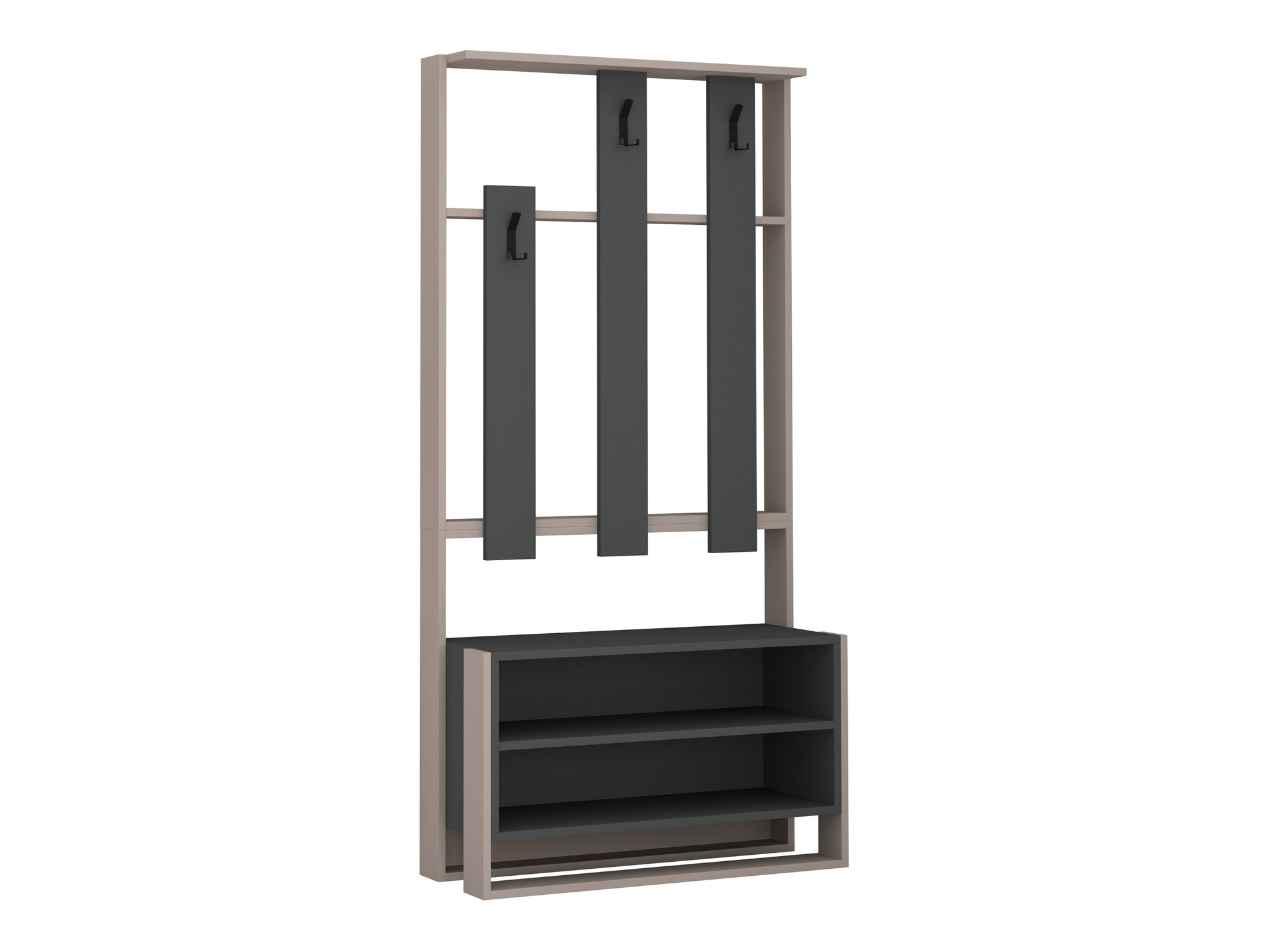 Set za hodnik Kailua 537 (Antracit + Svijetlo smeđa)