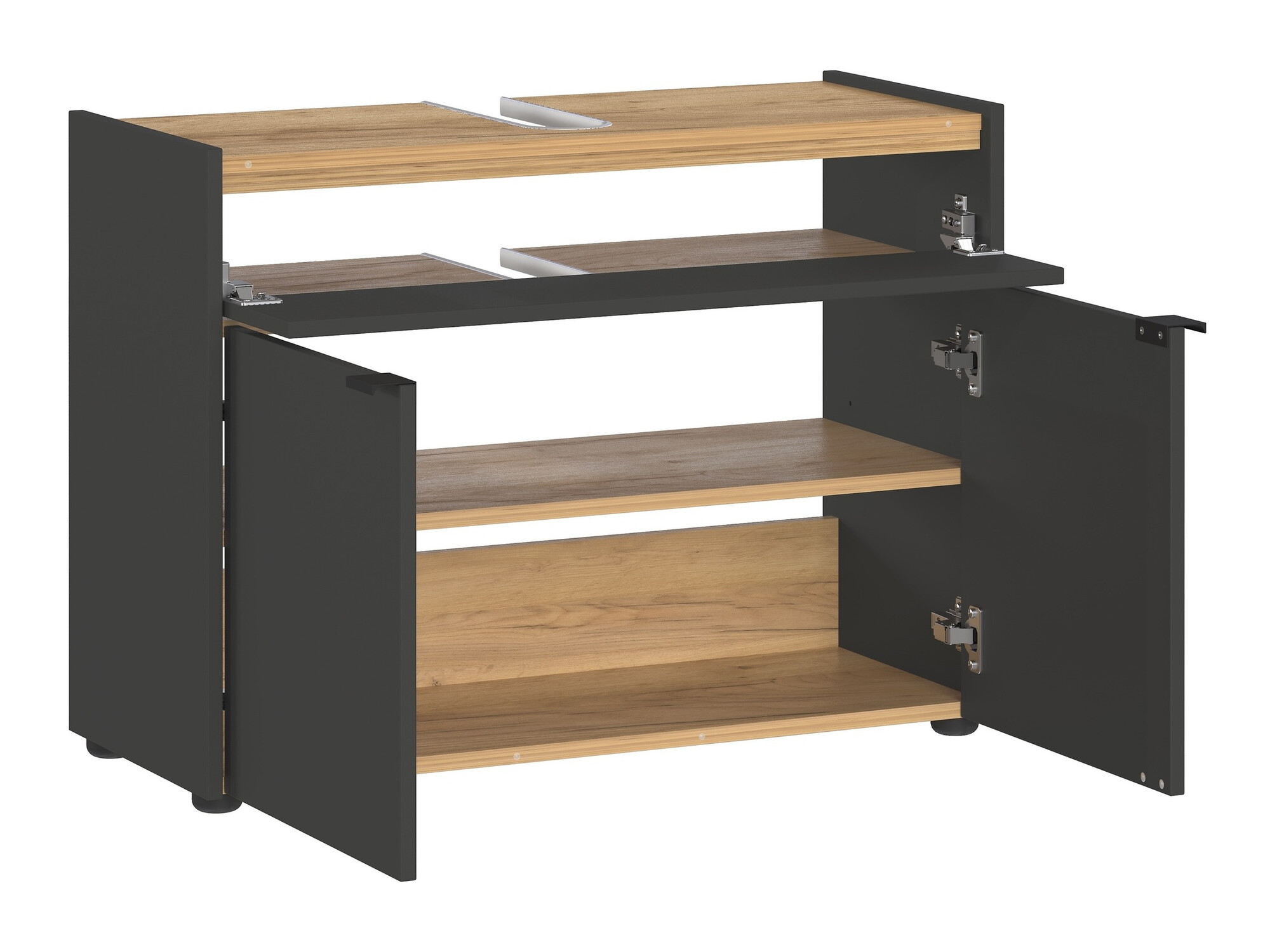 Kupaonski namještaj Ventei 104 (Grafit + Navarra hrast)