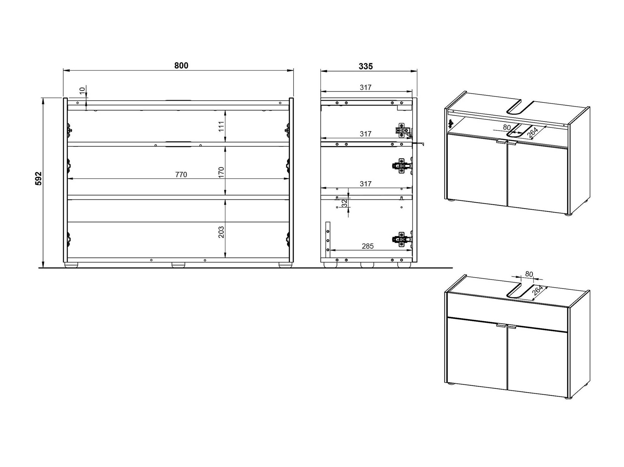Kupaonski namještaj Ventei 104 (Grafit + Navarra hrast)