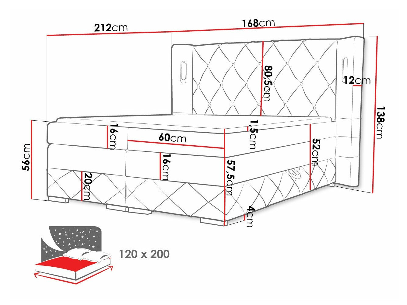 Boxspring krevet Historia (Kameleon 04)
