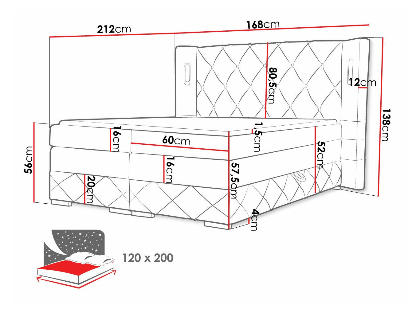 Boxspring krevet Historia (Kameleon 09)