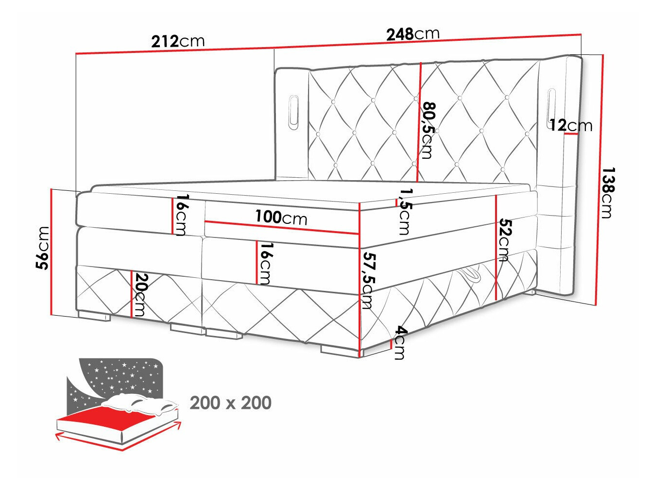 Boxspring krevet Historia (Kameleon 09)