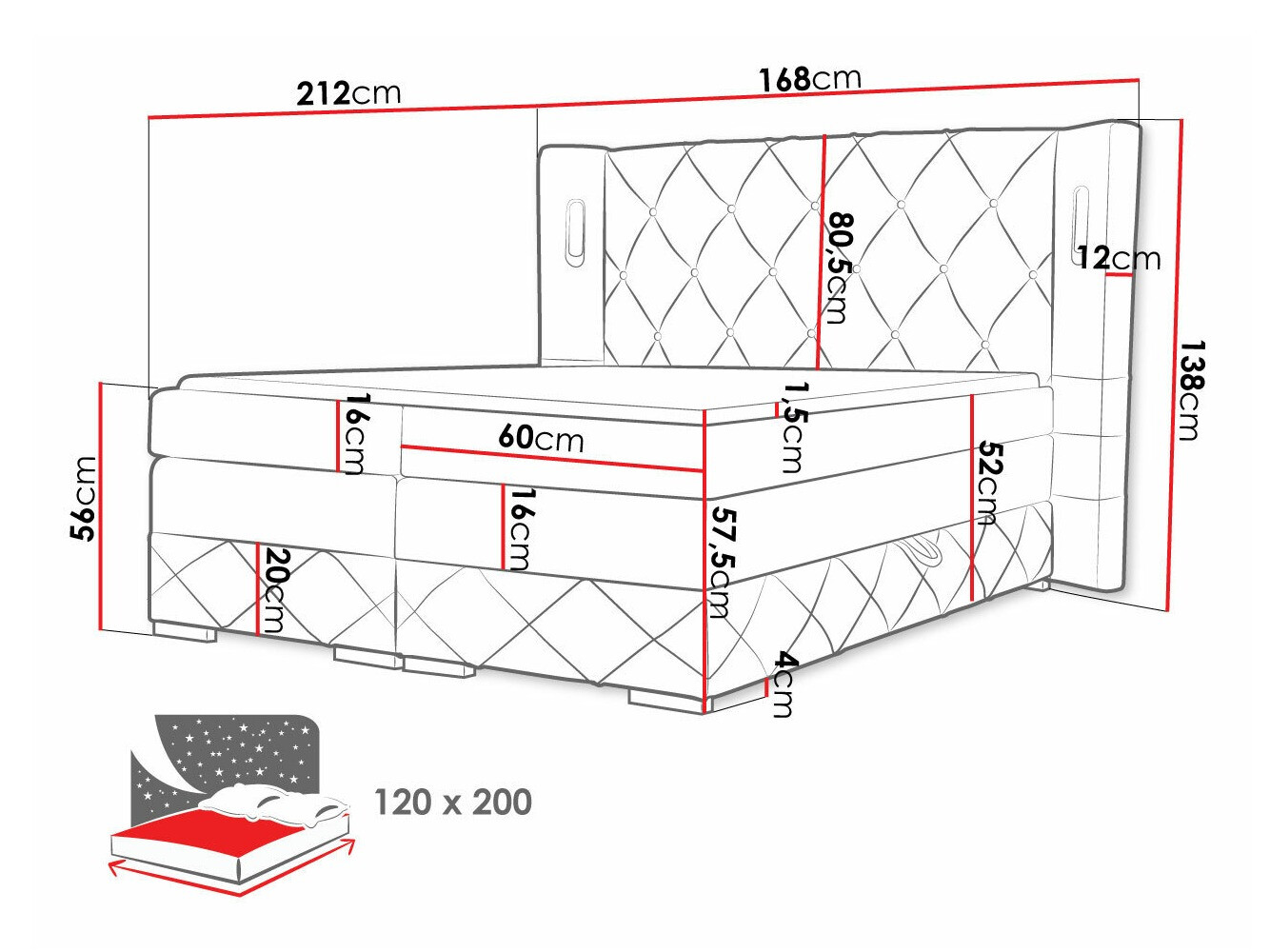 Boxspring krevet Historia (Kameleon 48)